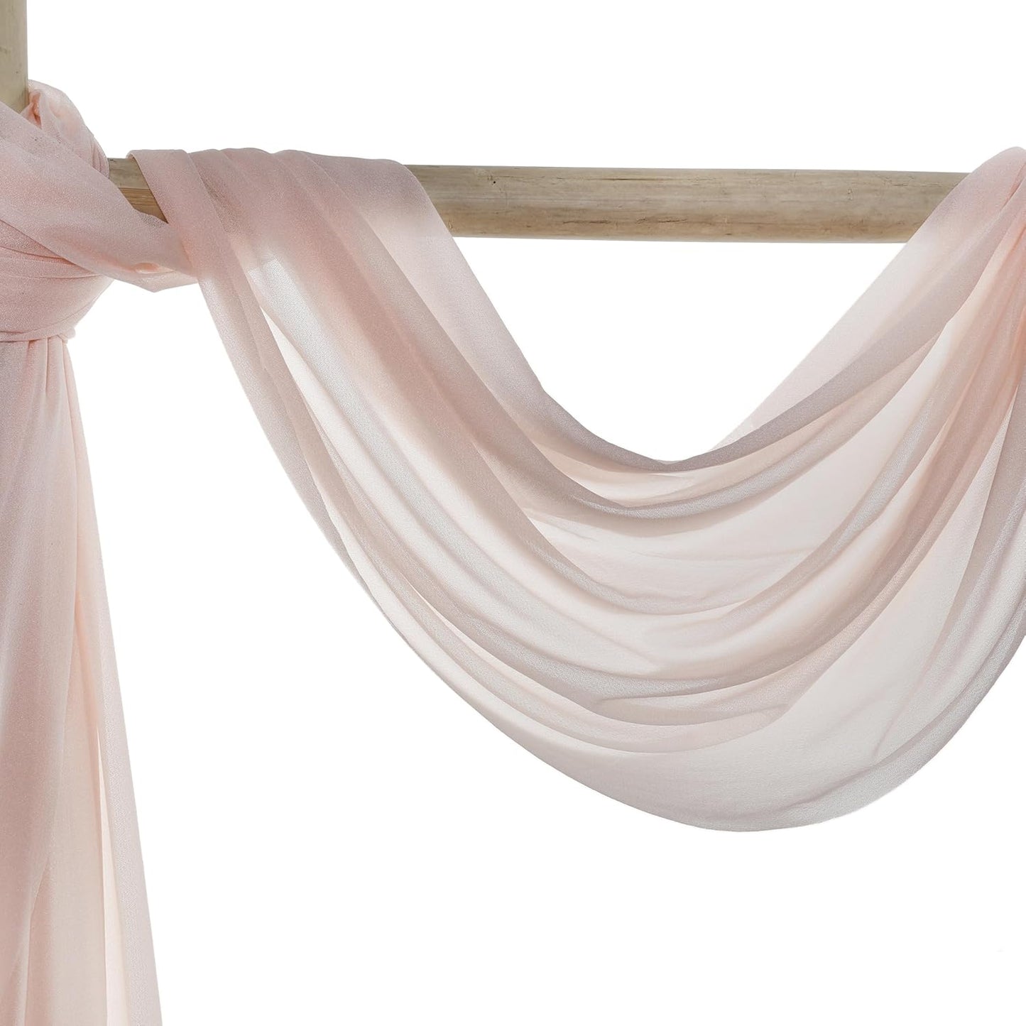 VDS Pack of 1 Panel (30 Inch X 100 Feet) Wedding Arch Draping Fabric Sheer Chiffon Fabric Drapery for Wedding Ceremony Reception Swag Backdrop Canopy Chuppah ARBO Altars Decoration (Nude)