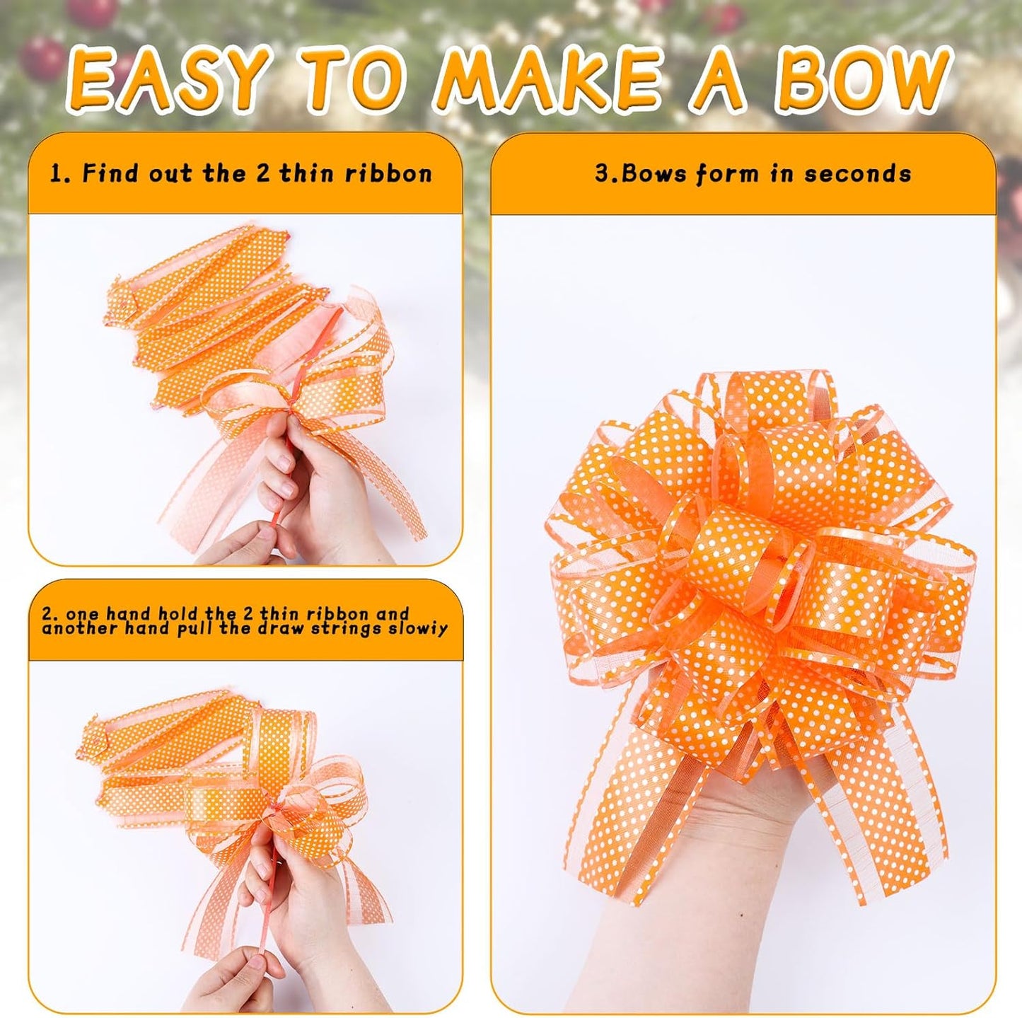 12Pcs Wave Point Gift Wrap Pull Bows, Large 6 Inch Assorted Gift Pull Bows, for Presents,Christmas Party Birthday Gift for Wrapping Boxes,Valentine's Day Gift Decorations