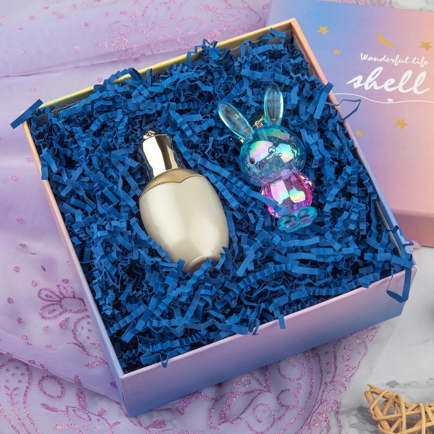 Caleihd Crinkle Cut Paper Grass Cushion Paper Streamer for Christmas Wedding Birthday Bridesmaid Engagement Craft Gift Boxes Bags Filler Decoration 4.5oz Navy Blue