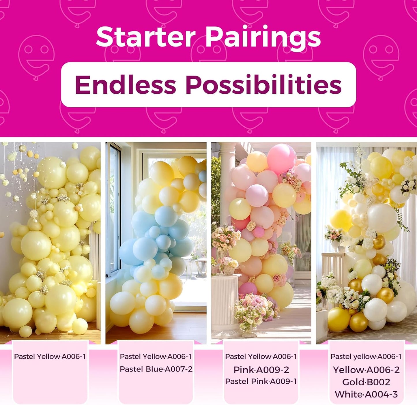 Bezente Pastel Yellow Latex Party Balloons - 100 Pack 12 inch Round Helium Light Yellow Balloons for Birthday Bridal Shower Wedding Sunflower Party Decorations