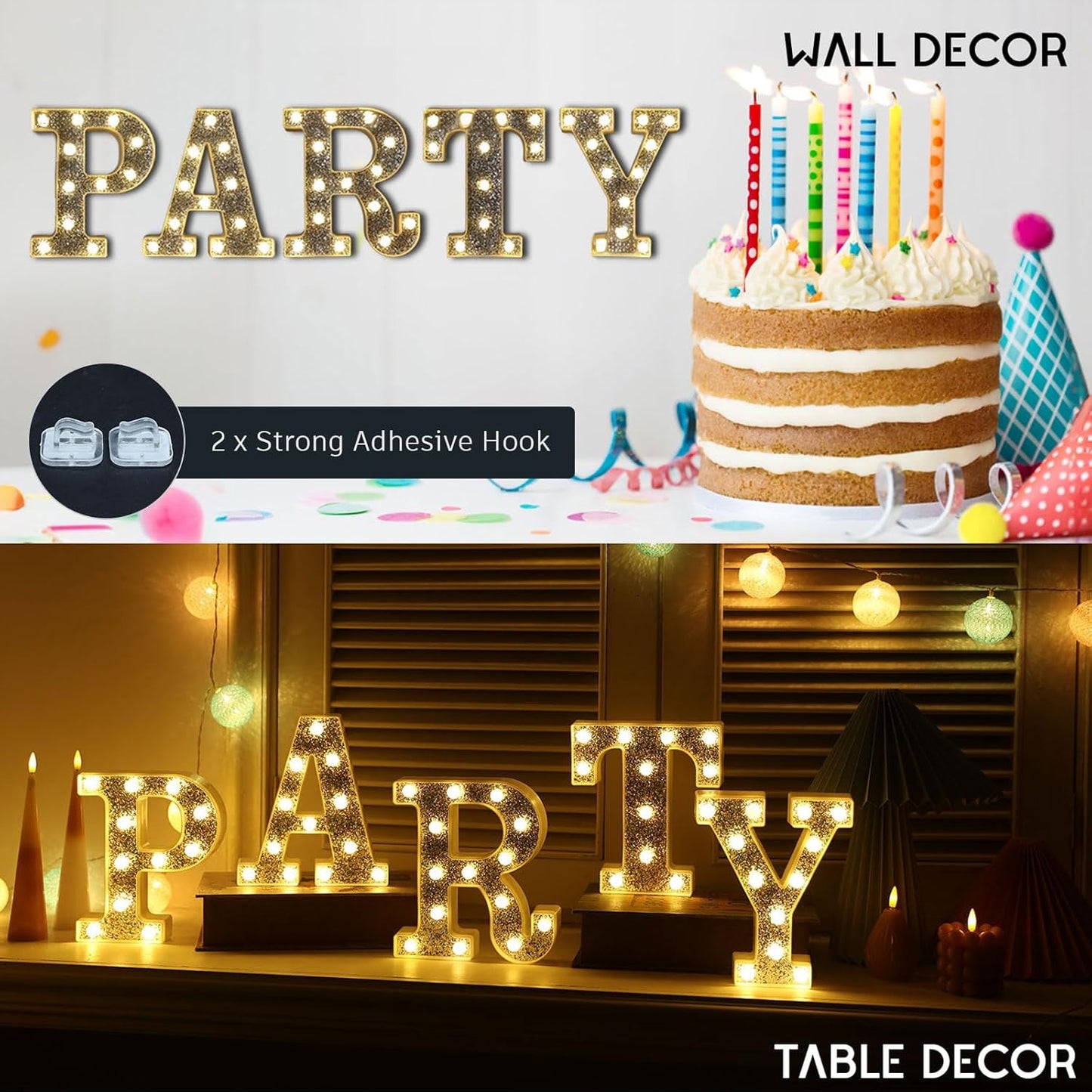 Glitter Light Up Letters - Marquee Signs for Decorations, Prom, Events & Engagement Parties, Featuring Alphabet & Number Letters