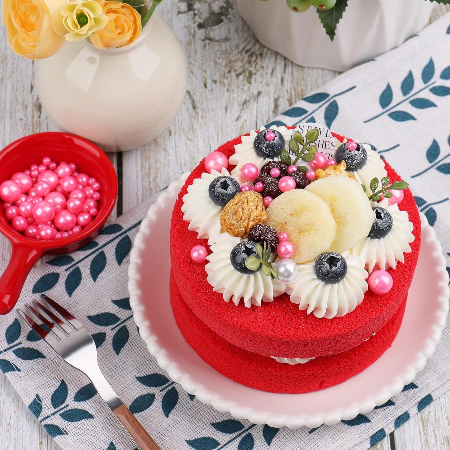 Valentines Sprinkles for Cake Decorating, 11Oz 6 Sizes Pink Pearl Sprinkles for Cake Cupcake Ice Cream Donuts Cookie Baking Toppings