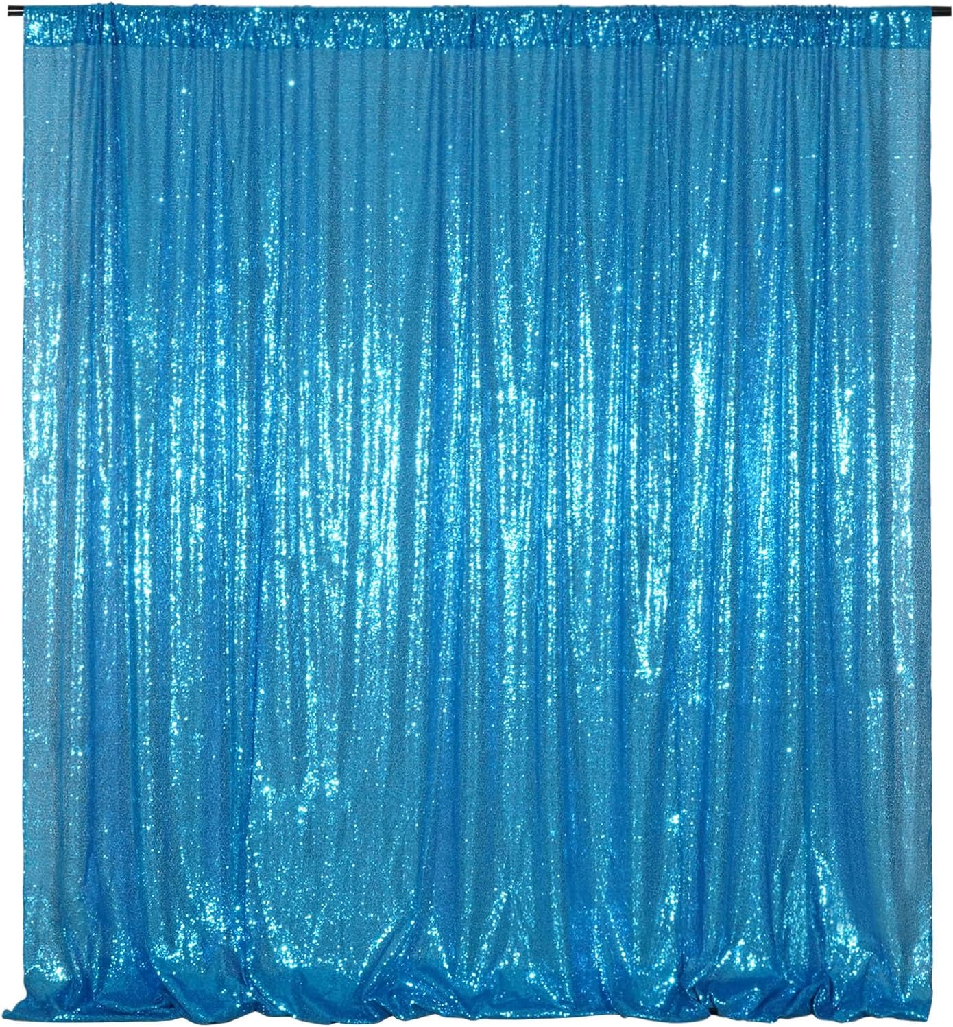 Poise3EHome 8FT x 10FT Sequin Photography Backdrop Curtain for Party Decoration, Turquoise