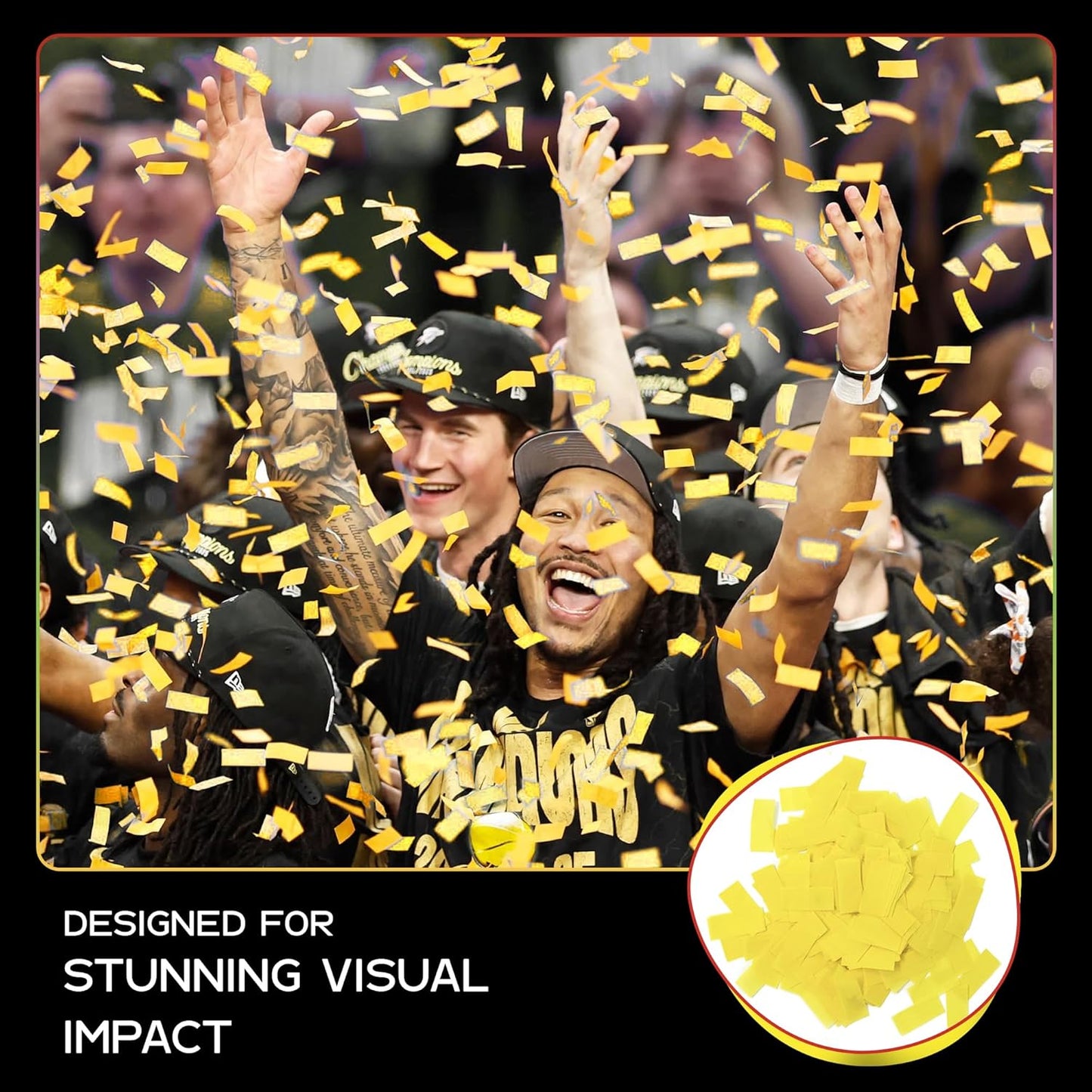 Yellow Biodegradable Confetti - Rectangular Fluttering Tissue Paper Confetti for Cannon and Launcher use – Best for Gender Reveal, Parties, Concerts and Weddings - 20 lb, 320 oz