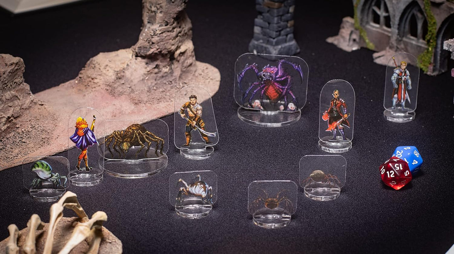 Arcknight Flat Plastic Miniatures: Ancient Evils; 62 Unique Evil-Themed Minis for DND 5e and Pathfinder; Affordable, Skinny Figurines for Dungeons and Dragons and Other Tabletop RPG Games