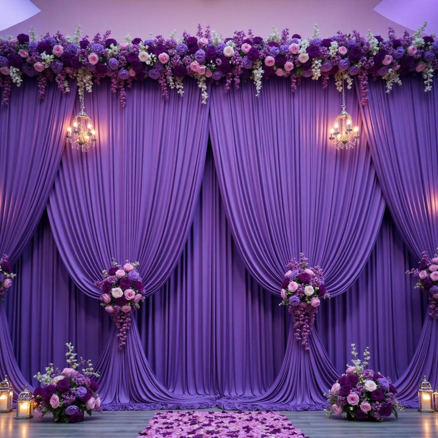 CO-AVE Wrinkle Free Purple Backdrop Curtains for Party Background, Purple Photo Curtains Backdrop Drapes 2 Panels Back Drop Cloth for Wedding Birthday Photography Baby Shower Decor,10ftx10ft