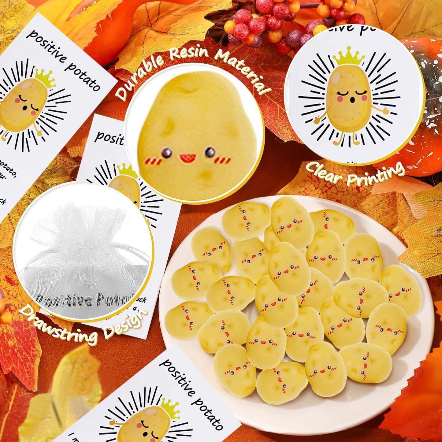 40 Set Positive Potato Bulk Employee Appreciation Gifts for Thank You Staff Back to School Student Teacher Coworker Nurse Pocket Gifts End of Year Student Gift Pun Inspirational Cards Office Gift