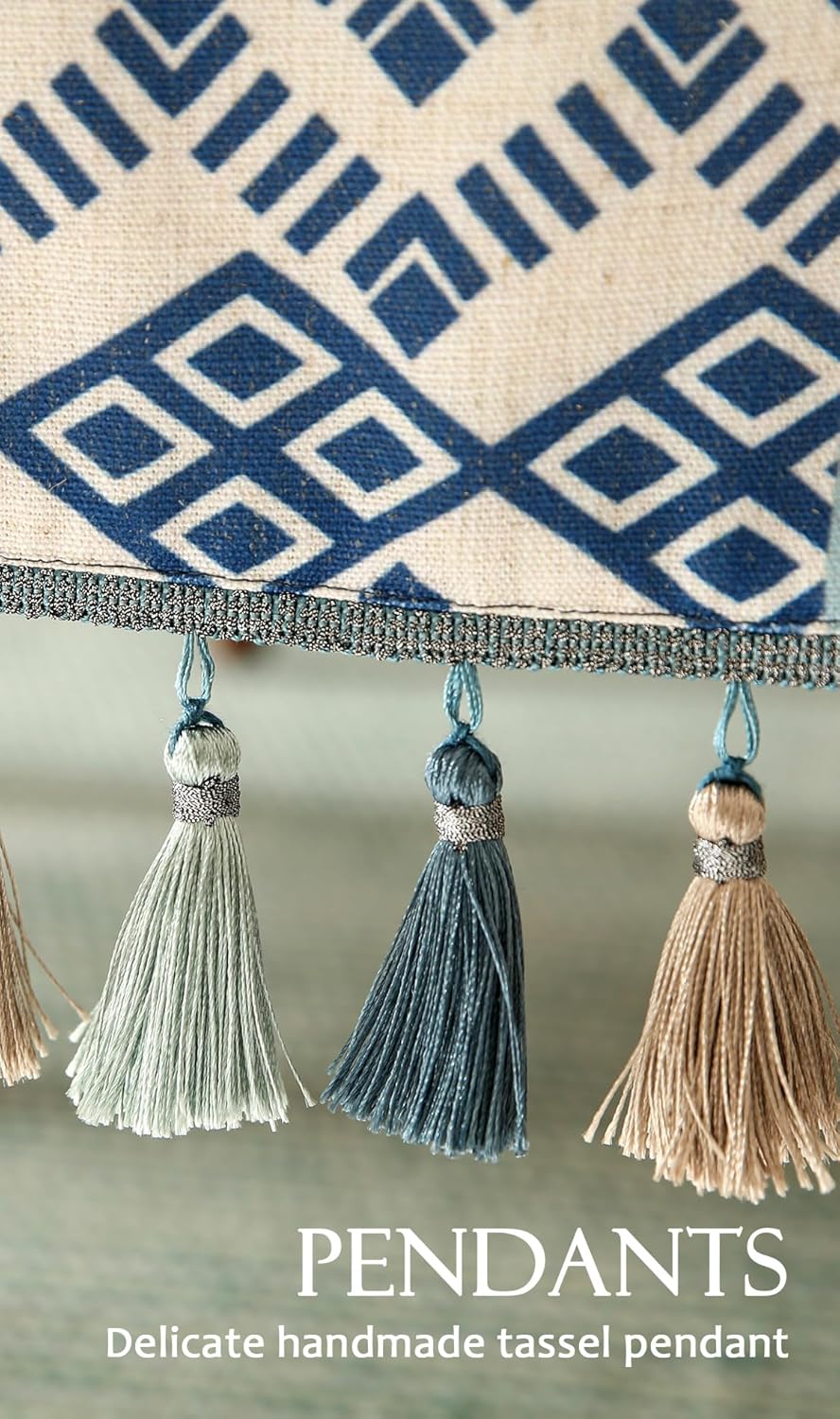 Chinoiserie Small Blue Stripe Cloth Runner for Table,Decorative Linen 63 Inches Long Table Runners,Decor Tabletop for Kitchen,Dining,Party,Home,Christmas,12"*63"