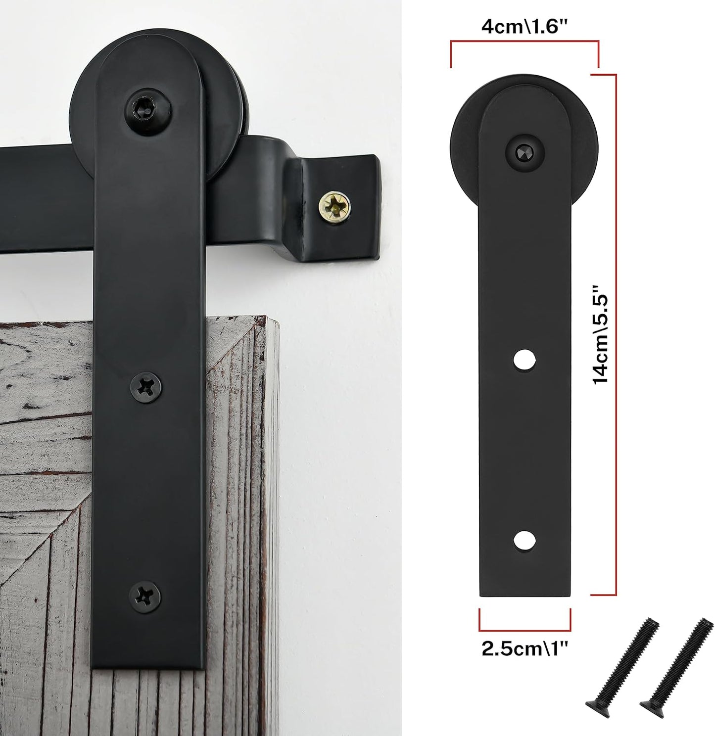 COGOOD Farmhouse Barn Door Mirror - 29" x 22" Rustic Wood Framed Wall Mirror for Bathroom, Living Room, Entryway Wall Decor (Grey)