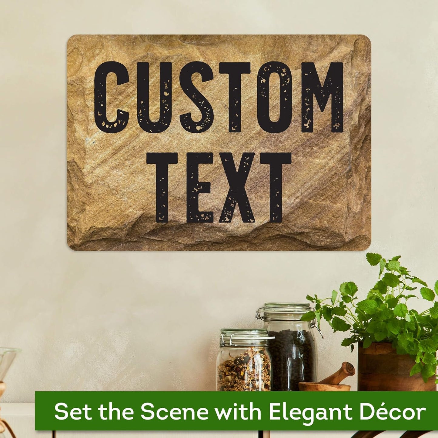 Custom Sign, Custom Street Sign, 11 Font Colors, 13 Font Styles, 4 Hole Options, 22 Sizes, 10x14 Inches, Rust Free DiBound, Fade Resistant, Made in USA by My Sign Center (Stone)