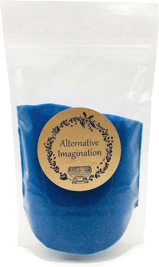 Blue Sand - Fine Sand for Zen Garden, Resin Incense Burner, Smudge Bowl, Ritual Incense, Cast Iron Cauldron, Unity Ceremony, Sensory Bin Table, Mandalas, Crafts by Alternative Imagination (1 Pound)