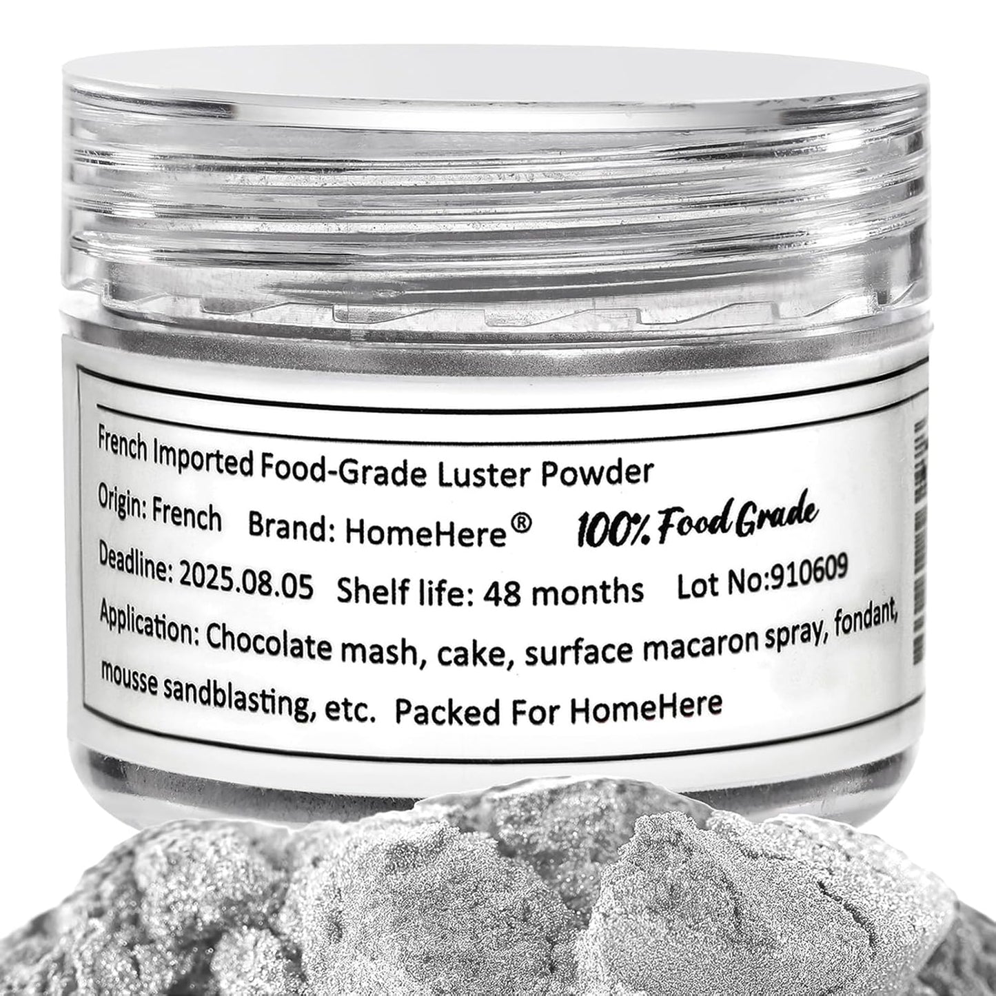 HomeHere Edible Luster Dust Food-Grade Glimmer Powder Glitter for Cake Decorating 7g, Edible Sprinkle Glitter for Cocktails Drinks Baking Candy Dessert Chocolate Vegan Tasteless