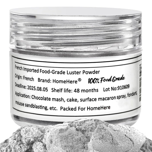 HomeHere Edible Luster Dust Food-Grade Glimmer Powder Glitter for Cake Decorating 7g, Edible Sprinkle Glitter for Cocktails Drinks Baking Candy Dessert Chocolate Vegan Tasteless