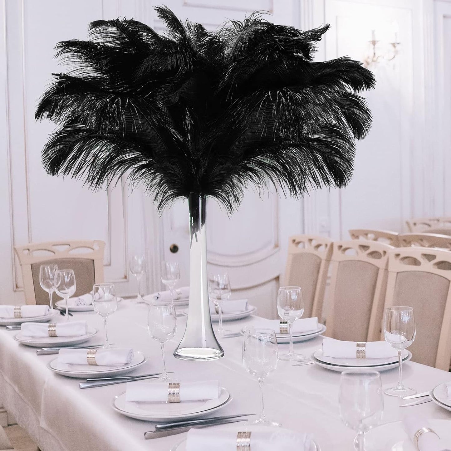 80 Pcs Large Natural Ostrich Feathers Plumes 14-16 Inch Bulk for DIY Crafts Wedding Party Centerpiece Vase