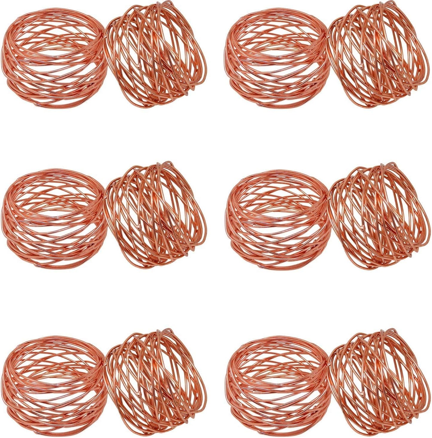 Handmade Round Mesh Napkin Rings Holder for Dinning Table Parties Everyday, Set of 12