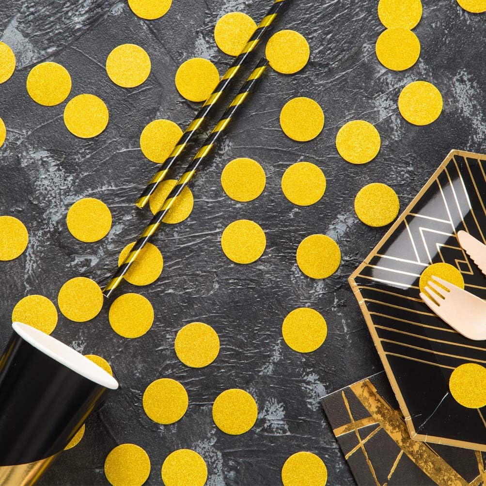 MOWO Glitter Confetti Circles Wedding Party Decor and Table Decor, 1.2’’ in Diameter (glitter gold,200pc)