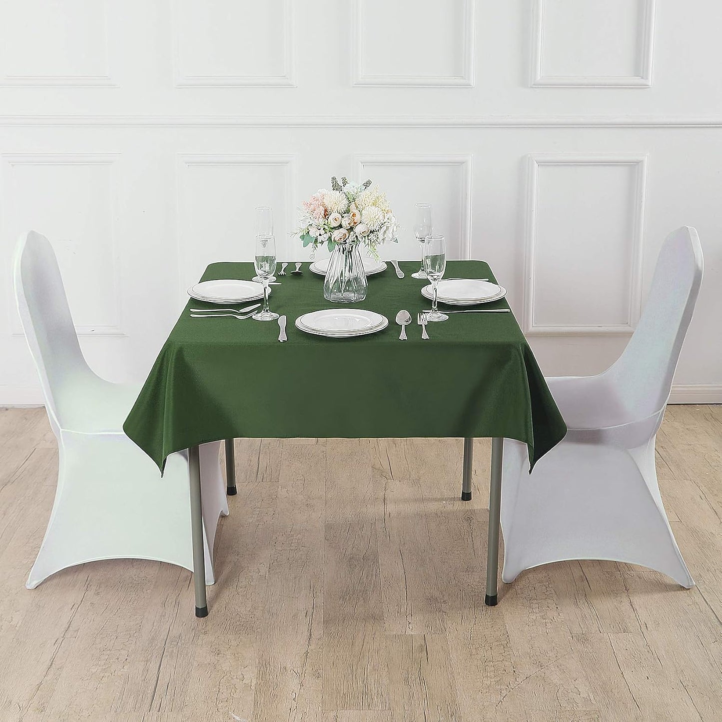 Cupuamon Square Tablecloth 70x70 inch Washable Polyester Fabric Table Cloth for Wedding Party Dining Banquet Decoration（70x70,Willow）