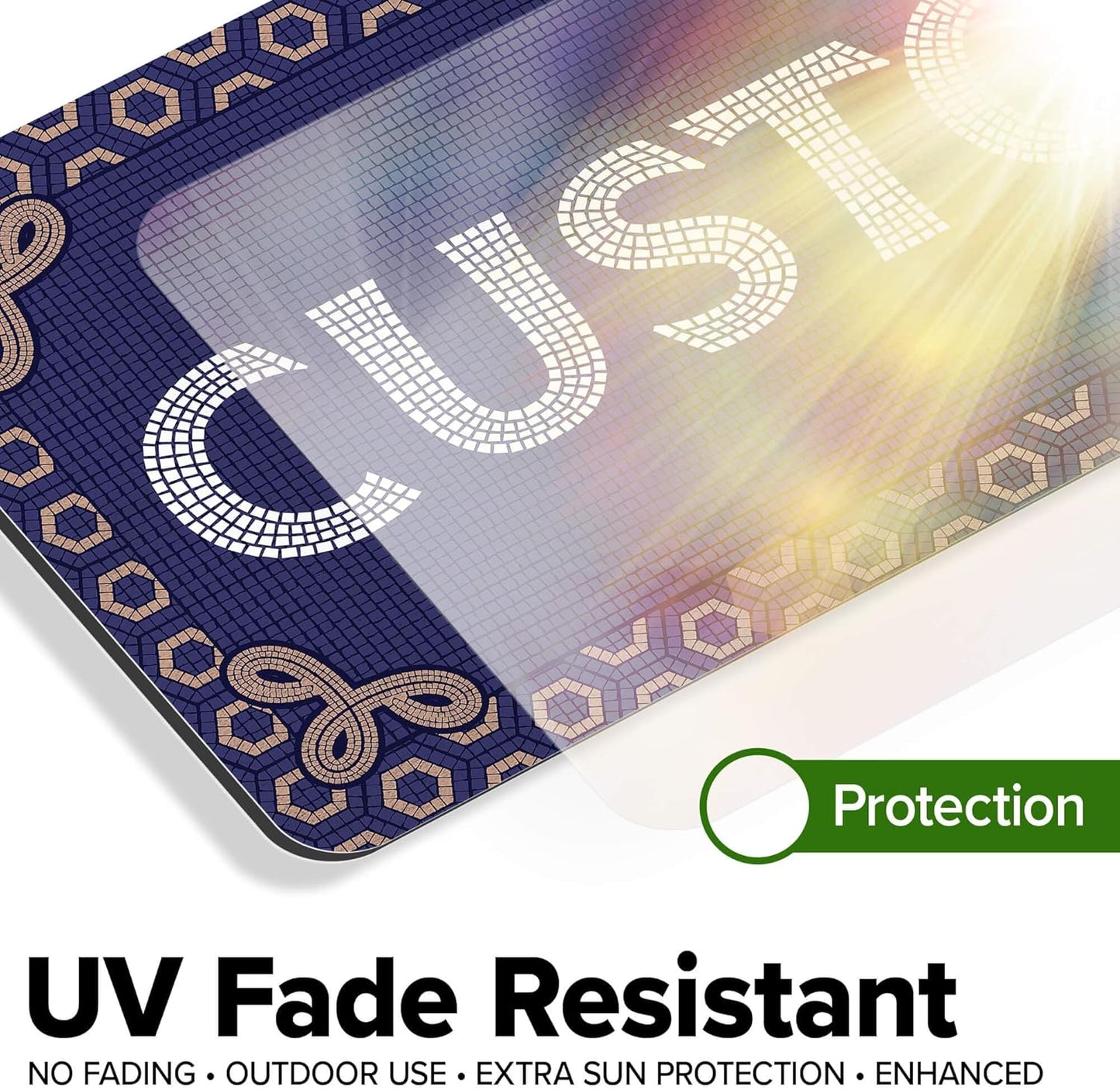 Custom Sign, Custom Street Sign, 11 Font Colors, 13 Font Styles, 4 Hole Options, 22 Sizes, 6x18 Inches, Rust Free DiBound, Fade Resistant, Made in USA by My Sign Center (Fauxsaic 1)