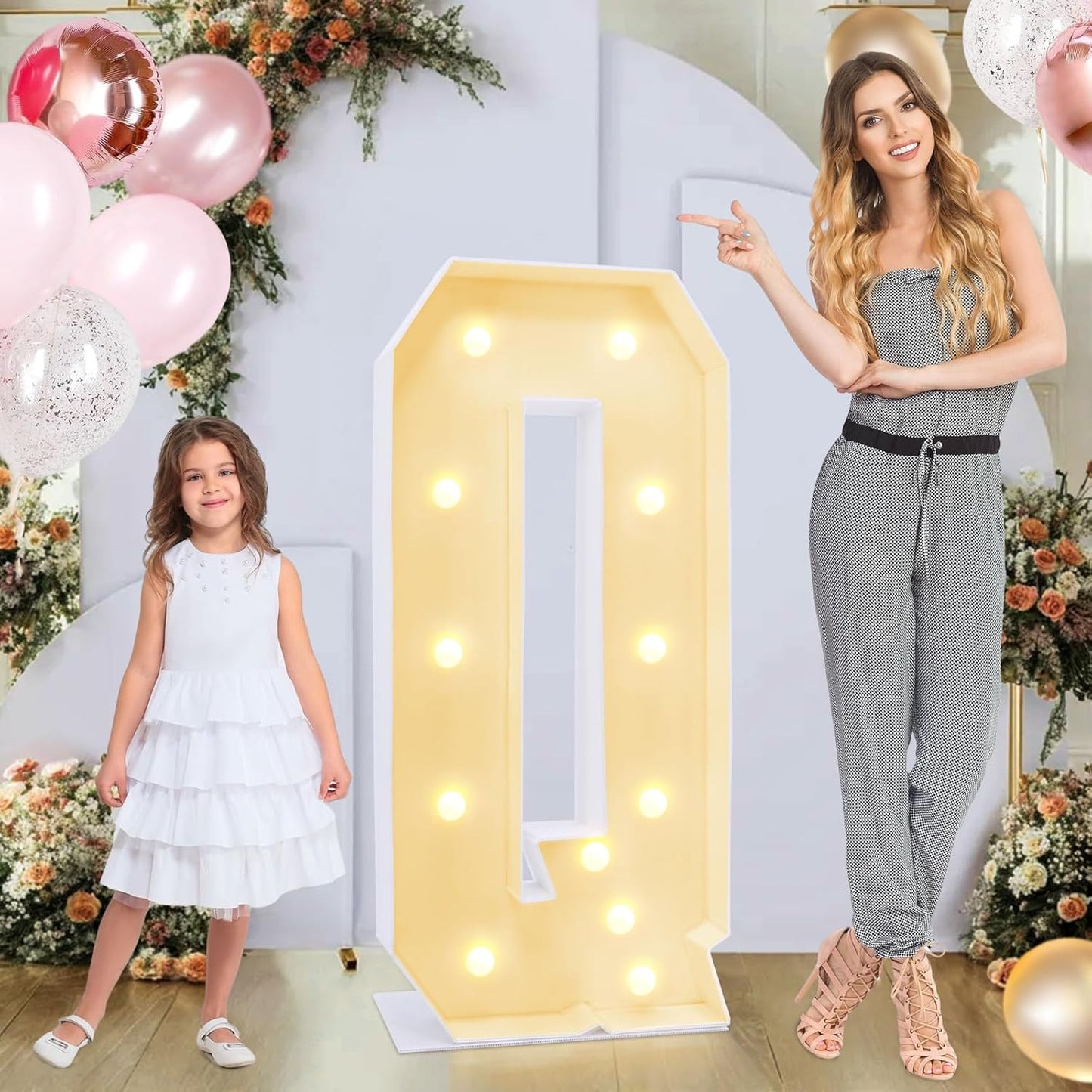 4ft Marquee for Letters Q, Large Light up Letters, Multifunctional Large Marquee for Letters 4 Feet Tall for Party Decorations, Letter Balloons, Wedding Decor, Proposal Decorations (Letters Q)