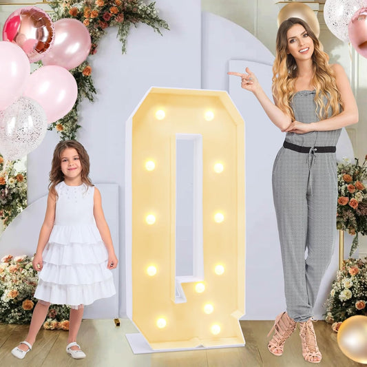4ft Marquee for Letters Q, Large Light up Letters, Multifunctional Large Marquee for Letters 4 Feet Tall for Party Decorations, Letter Balloons, Wedding Decor, Proposal Decorations (Letters Q)
