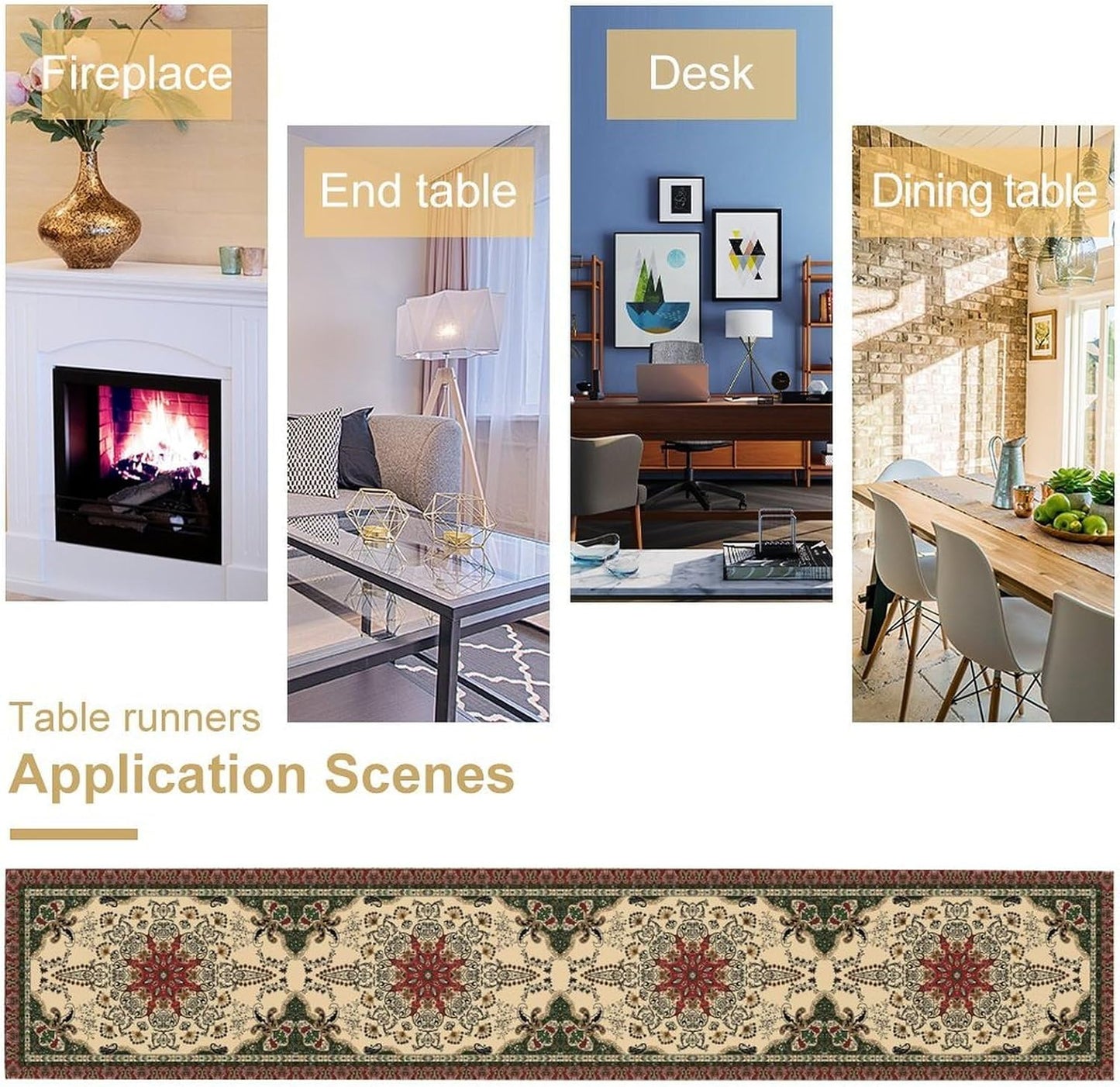 Vintage Paisley Bohemian Table Runner Beige Red Rustic Farmhouse Home Kitchen Table Dining Coffee Room Garden Party Wedding Decor 13x60in