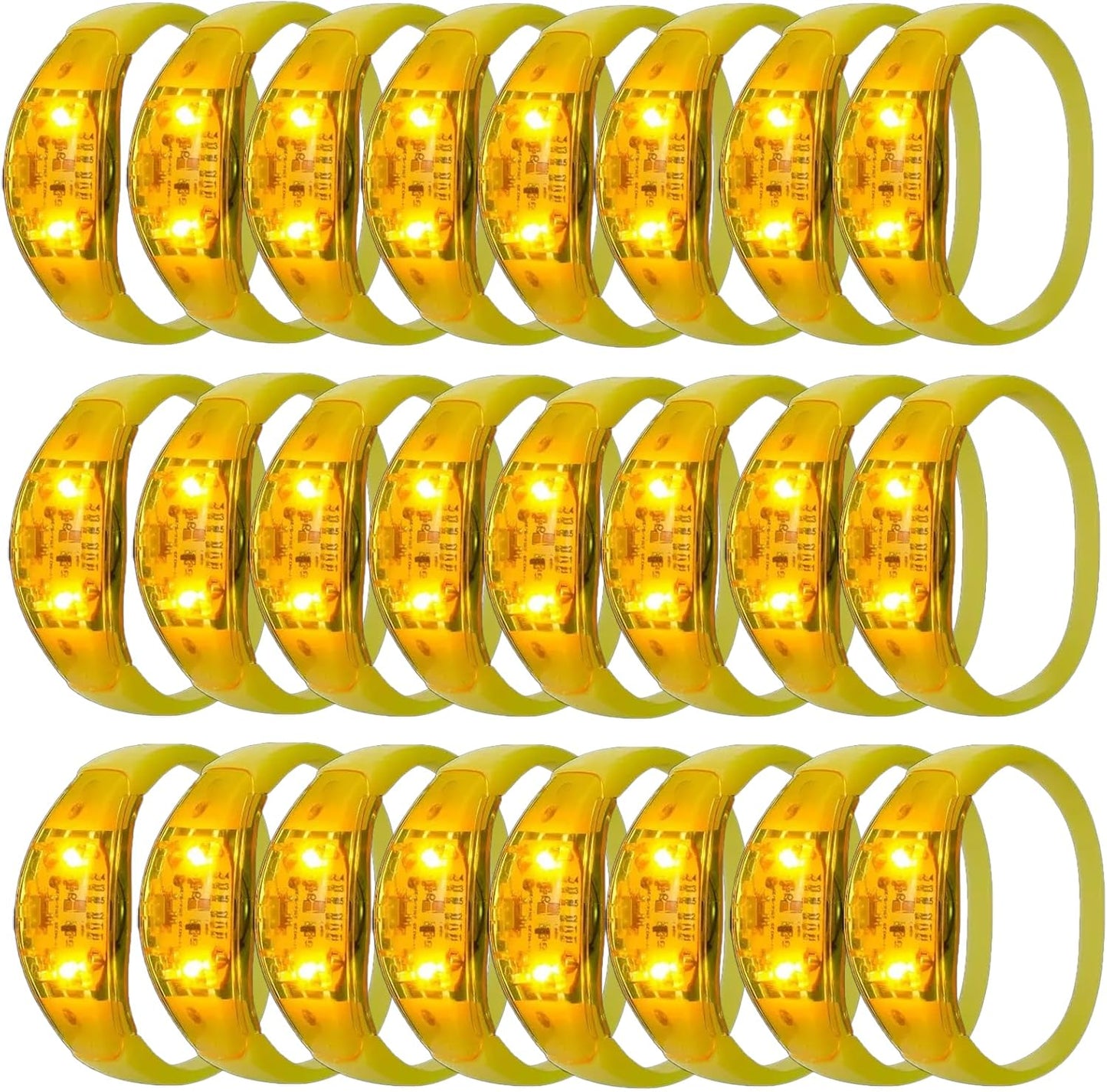 100 Pcs LED Bracelets Sound Activated with Flashing LED Strobe Music Control Light Up Bracelets for Rave, Game Prizes, Birthday Party Favor,Valentine's Day gift