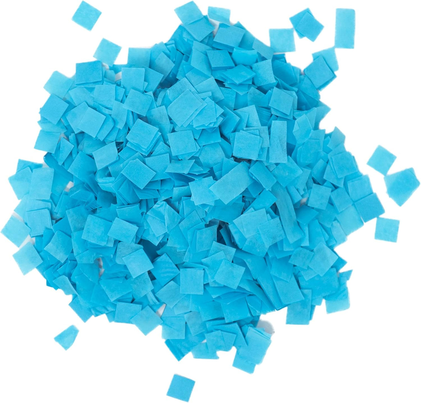Biodegradable Tissue Confetti Squares, Turquoise Color – Ultimate Confetti Fluttering Tissue Paper Squares for Confeti Cannon and Launcher Use, Table Decorations, and More (20 Handfuls per Bag, 1 lb)