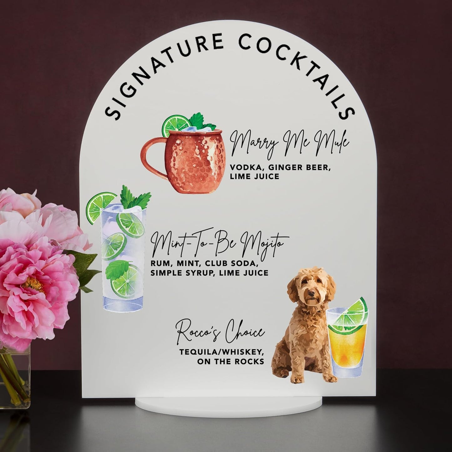Pet Signature Drink Wedding Signs