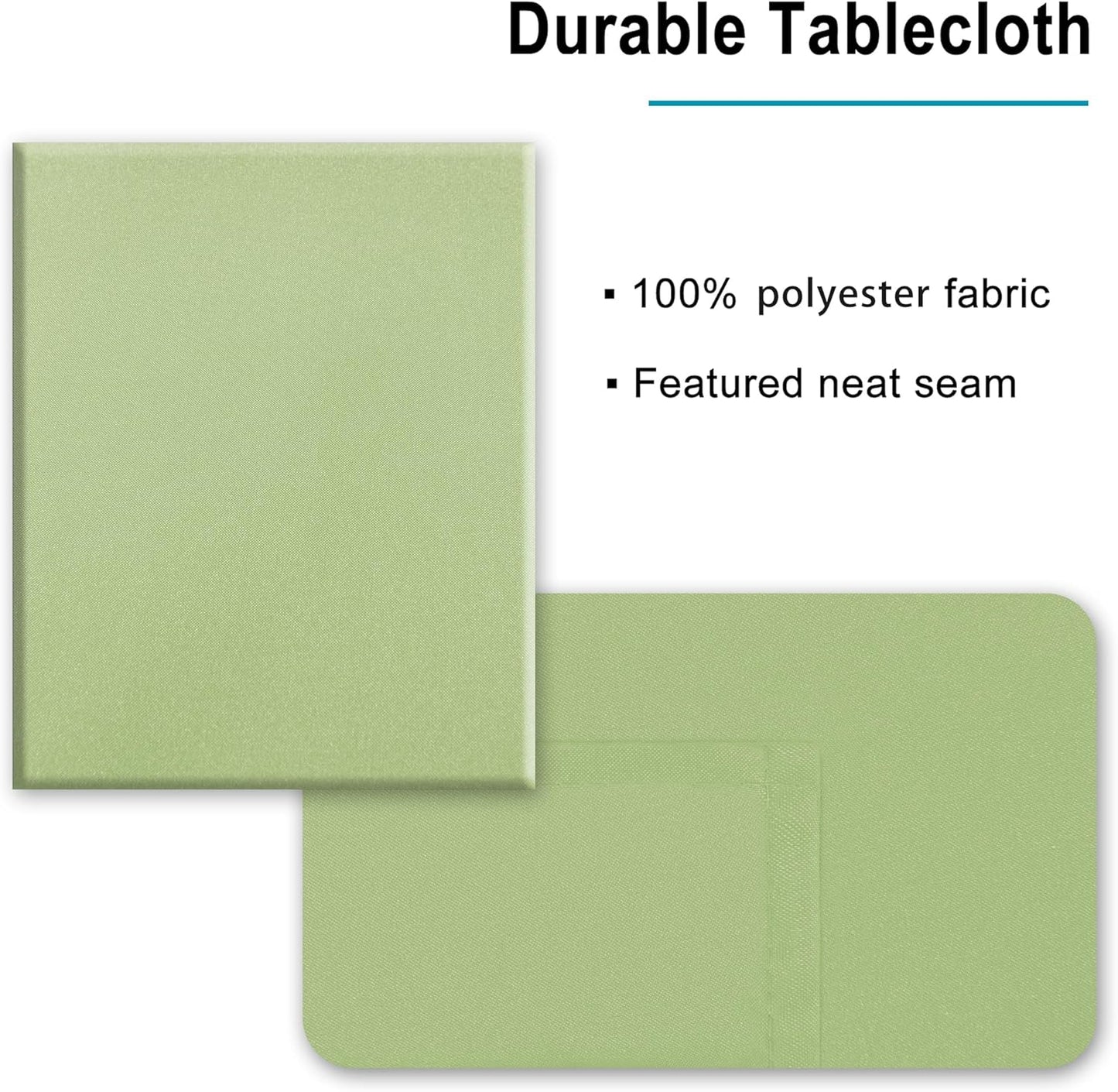 Hiasan Light Sage Rectangle Tablecloth - Waterproof Spillproof and Wrinkle Resistant Washable Polyester Table Cloth for Dining Party, 52 x 70 inch