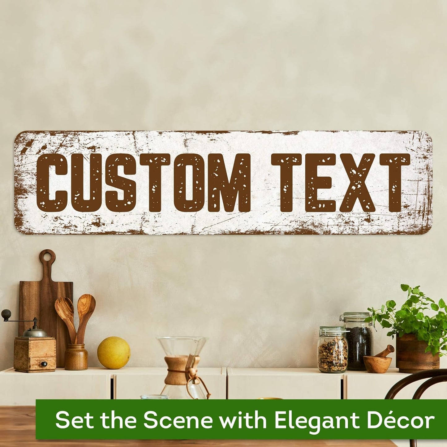 Custom Sign, Custom Street Sign, 11 Font Colors, 13 Font Styles, 4 Hole Options, 22 Sizes, 8x32 Inches, Rust Free DiBound, Fade Resistant, Made in USA by My Sign Center (Rustic)