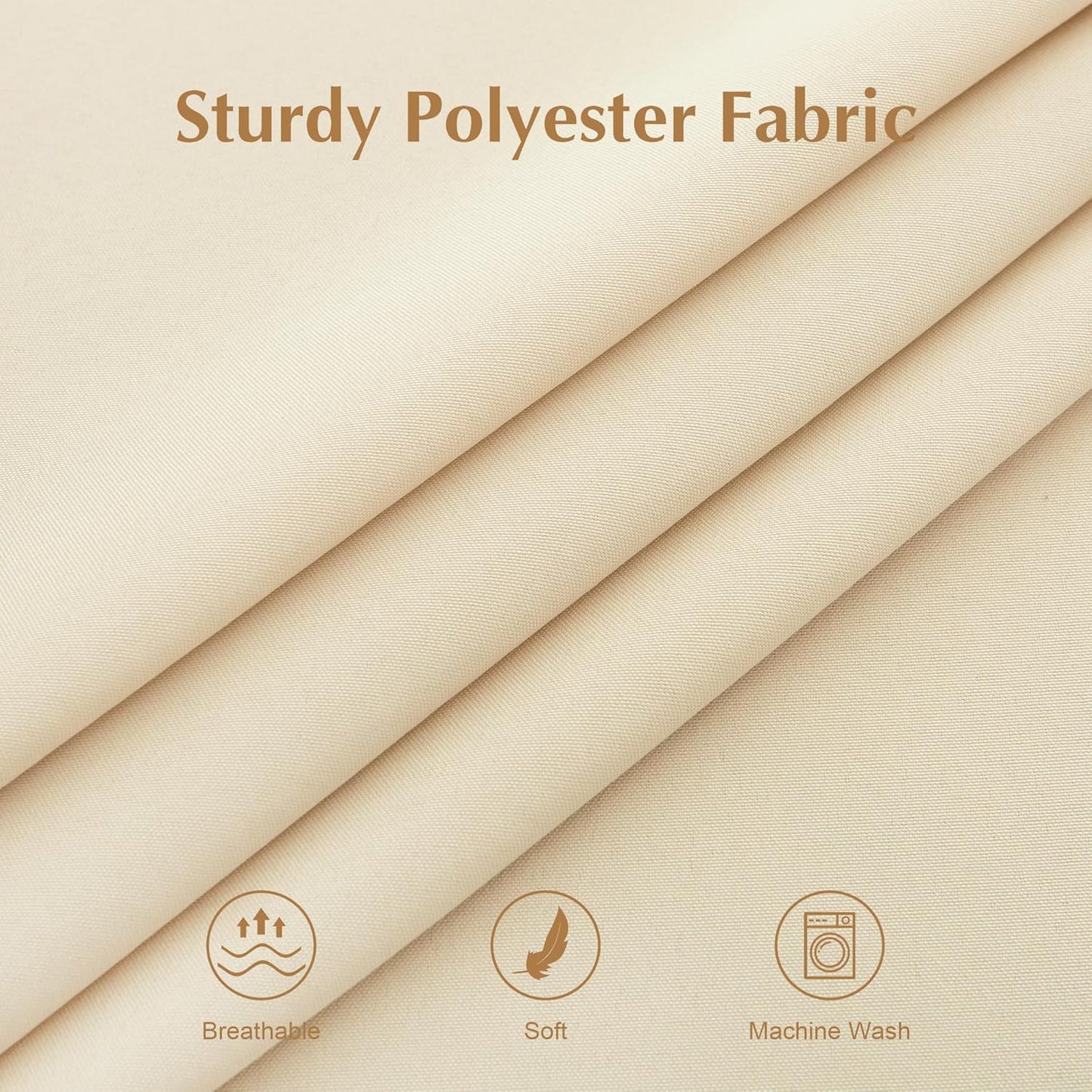 2 Pack Square Table Cloth 70X70 Inch Beige Washable Fabric Tablecloth Polyester Solid Dining Table Cover for Birthday Party Dinner Holiday Outdoor Indoor