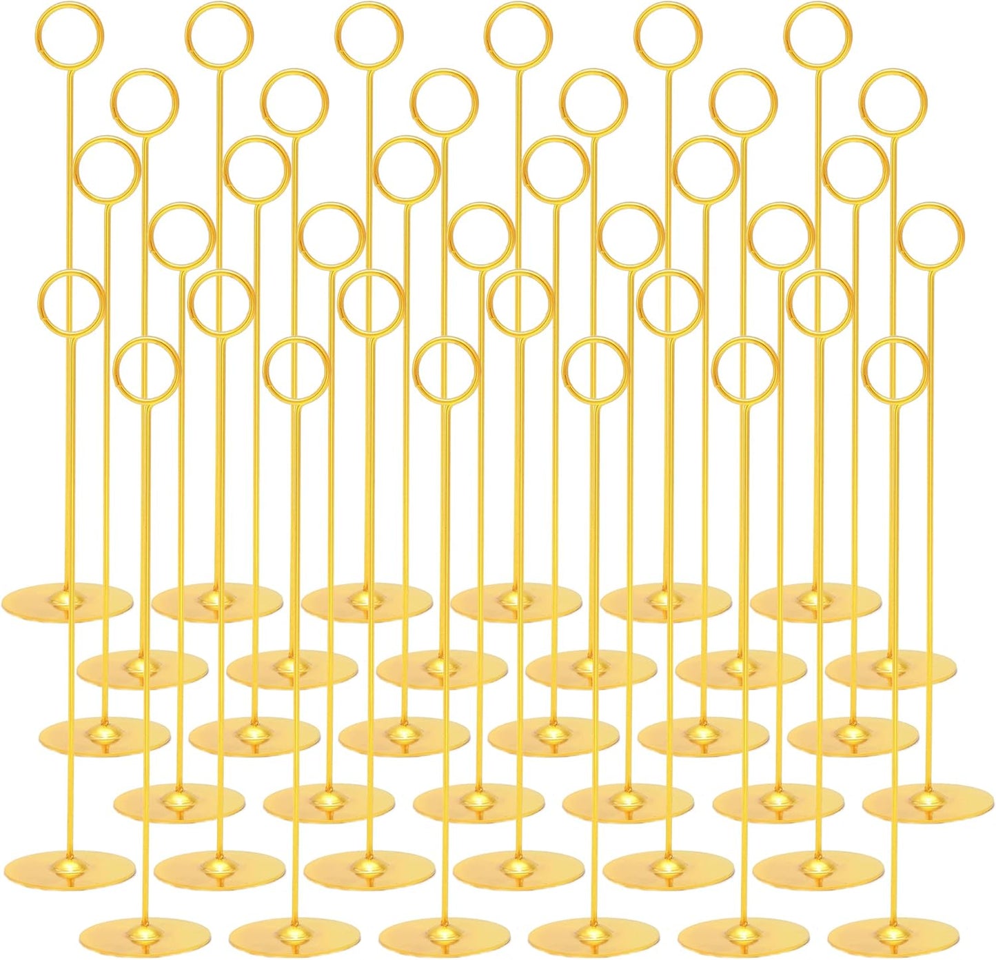 Urban Deco 36PK Table Number Holders Place Card Holders 12 Inch Table Card Holders Steel Card Holders for Photos, Food Signs, Memo Notes, Weddings, Restaurants, Birthdays (Gold 36PK)