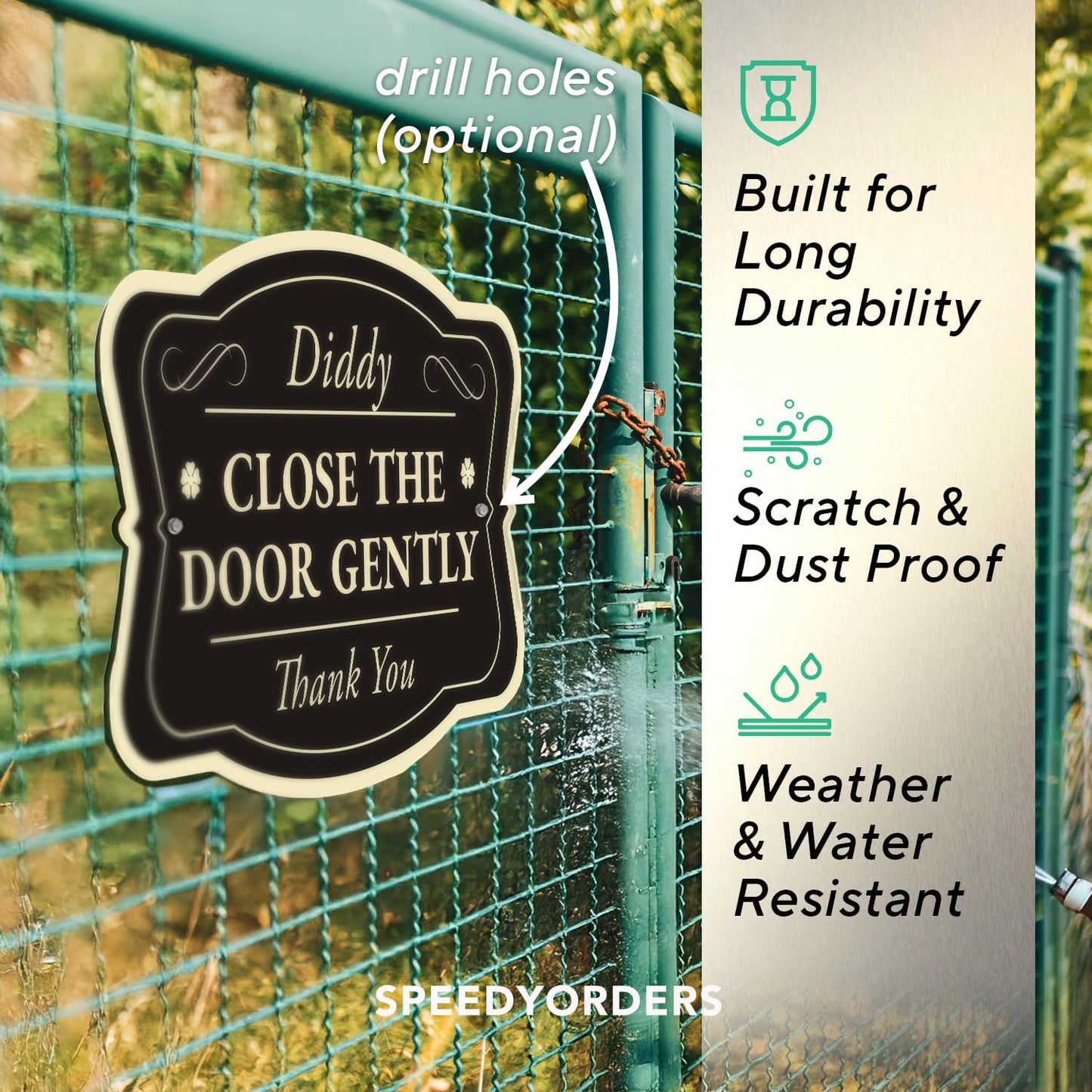 Custom Decorative Outdoor Metal Sign - Personalized Aluminum Sign, Waterproof, Black Charcoal 12x8 In