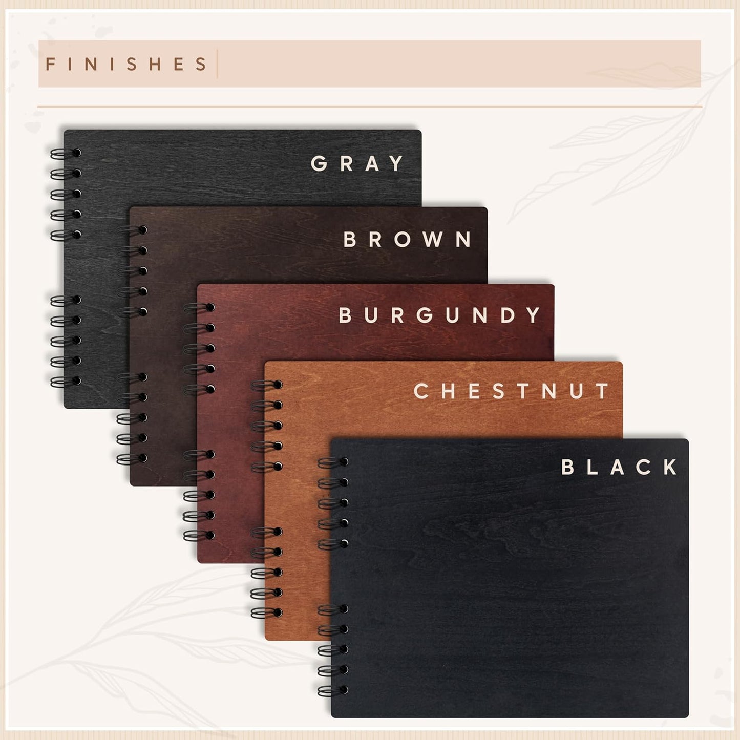 Personalized Wood Wedding Guest Book - 5 Colors/Finishings, 2 Sizes, 12 Designs - Wood Wedding Decorations, Guest Book Signs for Wedding Reception (DESIGN 3)