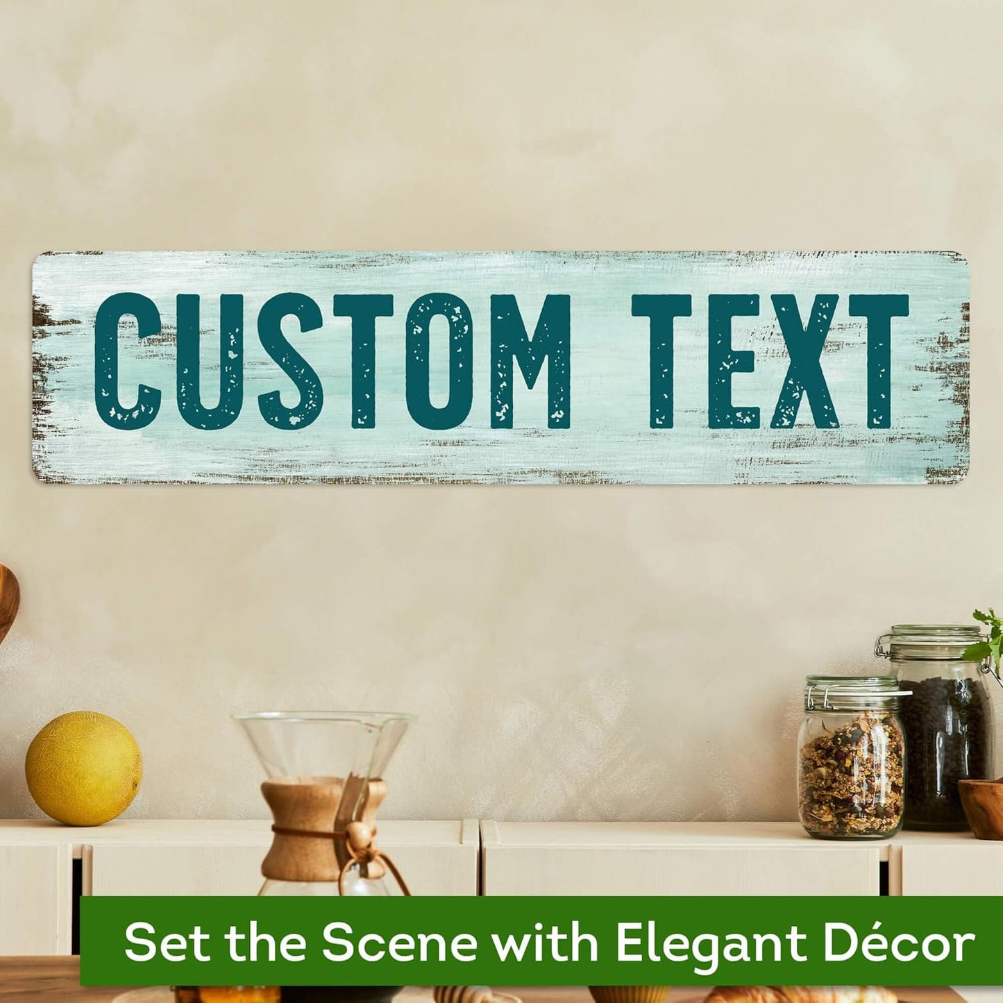 Custom Sign, Custom Street Sign, 11 Font Colors, 13 Font Styles, 4 Hole Options, 22 Sizes, 6x24 Inches, Rust Free DiBound, Fade Resistant, Made in USA by My Sign Center (Shabby Chic)