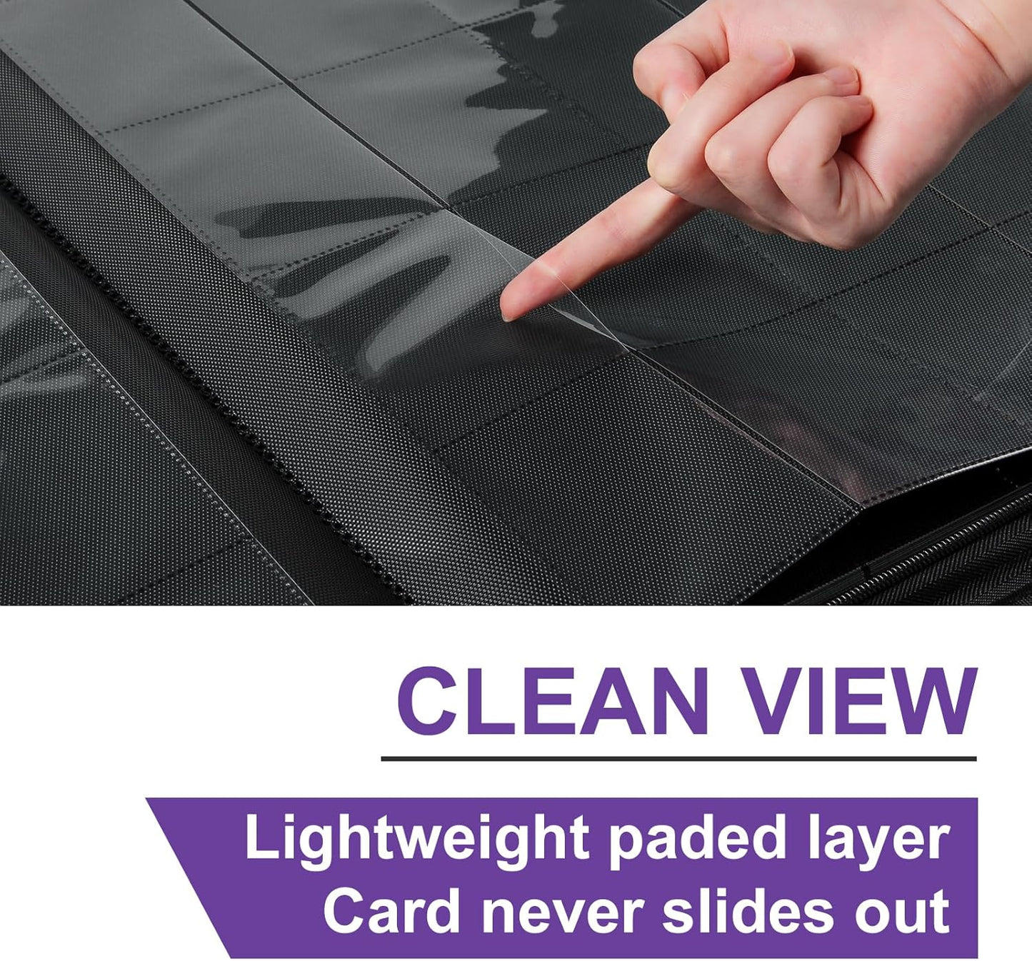 GEAoffice Premium 1000+ Card Binder - Sturdy PU Cover 16 Pocket Trading Card Collection Holder Folders Album for YuGiOh, MTG, TCG, Games&Sports, Purple