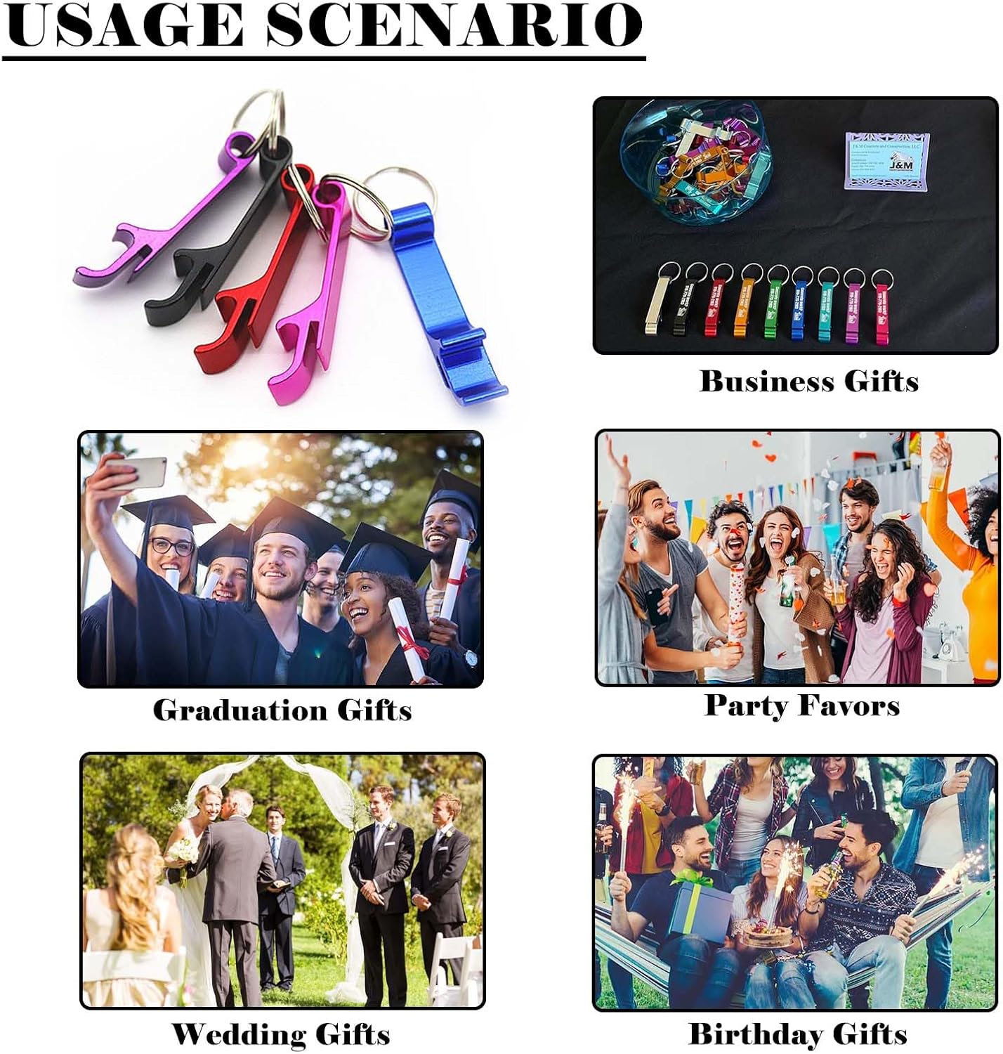 30pcs Personalized Bottle Opener Keychain Bulk Custom Engraved Text/Logo Keychains Customized Beer Bottle Opener for Bar, Graduation,Party,Wedding Favors Gift (30pcs)