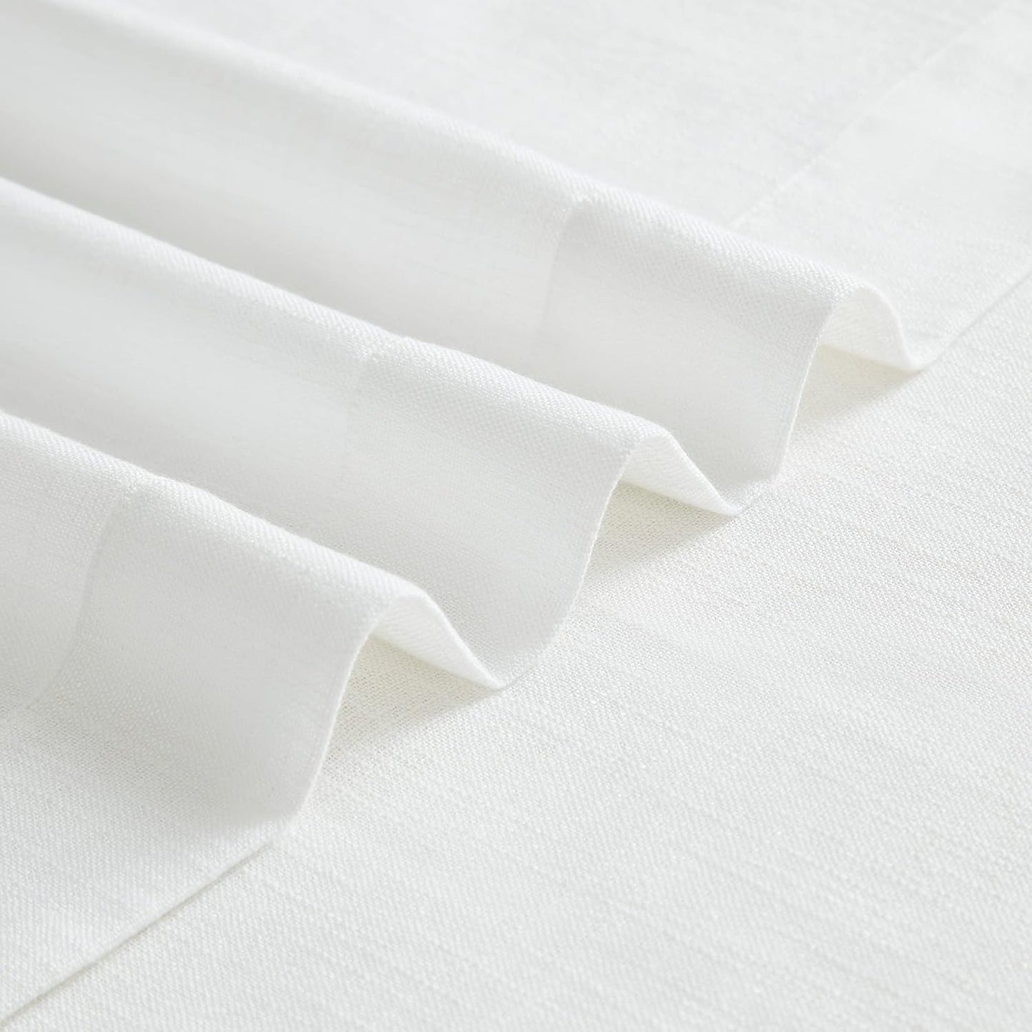 Vision Home White Pinch Pleated Semi Sheer Curtains Textured Light Filtering Window Curtains 84 inch for Living Room Bedroom Patio Rayon Blended Pinch Pleat Drapes with Hooks 1 Panel 80" Wx84 L