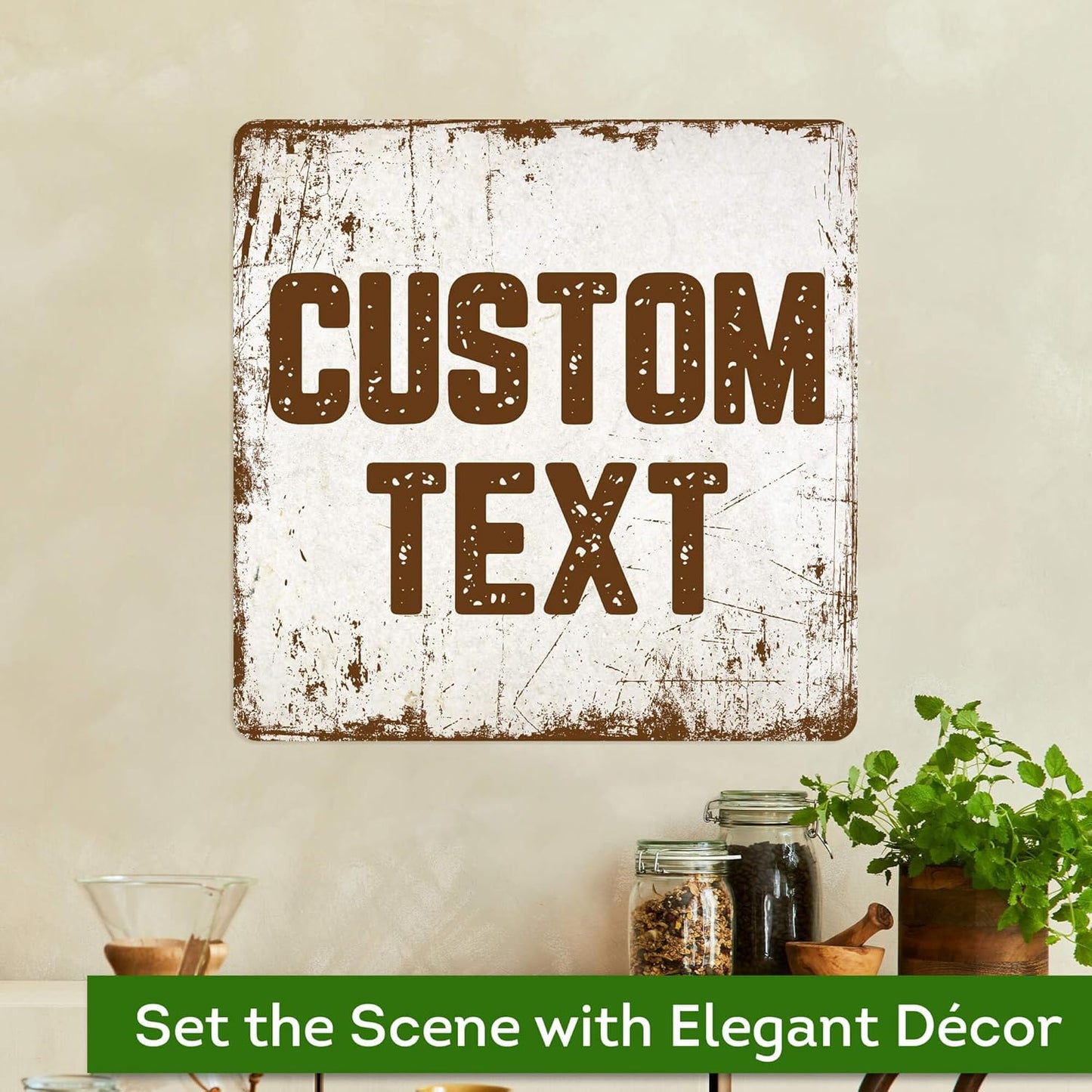 Custom Sign, Custom Street Sign, 11 Font Colors, 13 Font Styles, 4 Hole Options, 22 Sizes, 18x18 Inches, Rust Free DiBound, Fade Resistant, Made in USA by My Sign Center (Rustic)