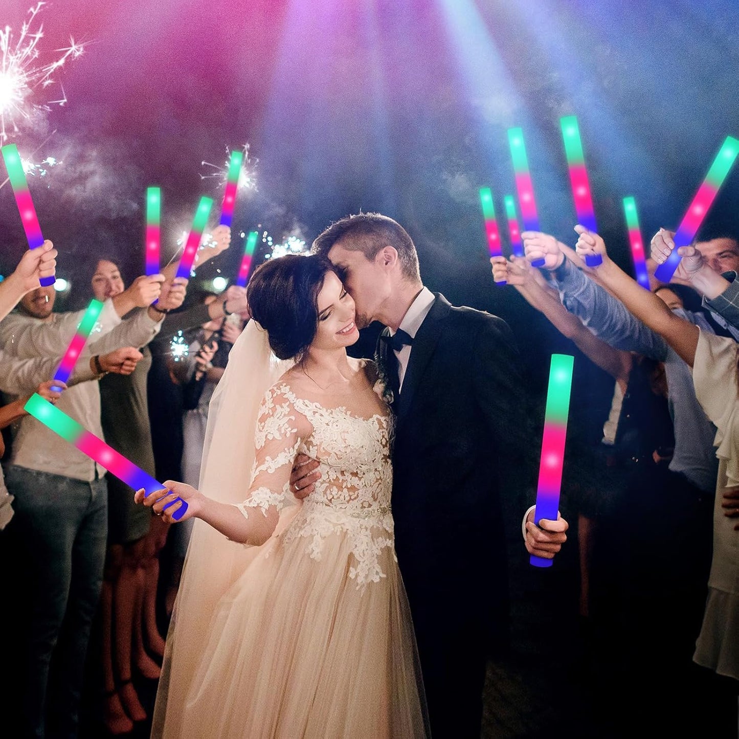 28PCS LED Foam Halloween Glow Sticks, Foam Light up Sticks Bulk Party Pack with 3Modes Colorful Flashing, Glow in The Dark Party Supplies for Parties, Wedding, Birthday, Raves,Concert, New Year