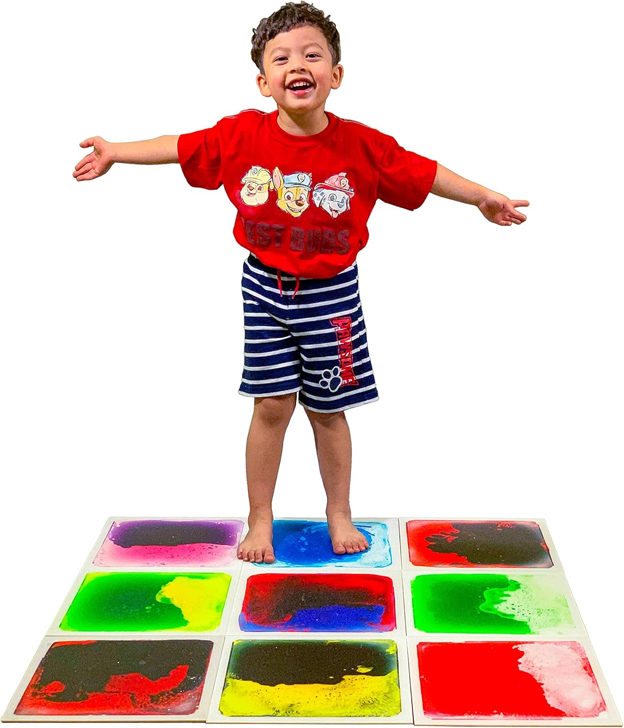 Art3d Liquid Sensory Floor Decorative Tiles, 11.8"x11.8" Square, Colorful, 6 Tiles