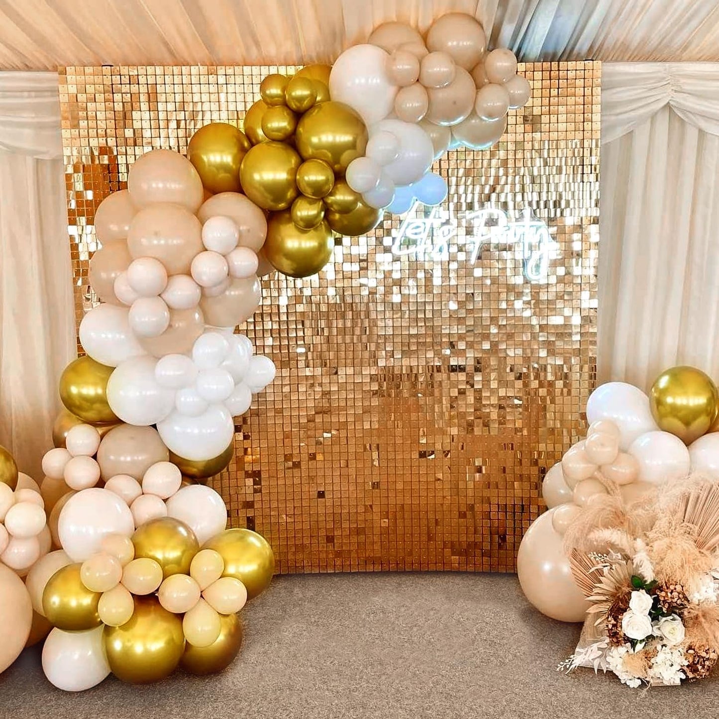 110pcs Gold Balloons 12 Inch Metallic Chrome Gold Balloon Garland Arch Kit for Birthday Baby Shower Anniversary Graduation Wedding Party Decorations