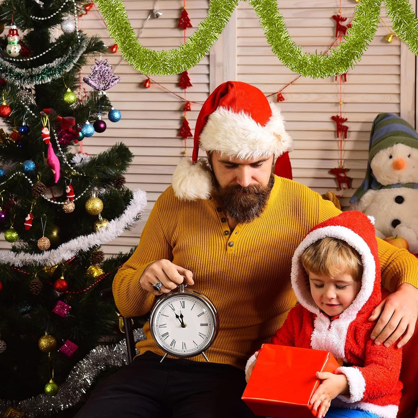 25 Feet Light Green Christmas Tinsel Garland, Metallic Foil Twist Garland Wall Hanging Tinsel Banner Backdrop for Parade Floats, Easter, Mother's Day, Birthday Party Decorations (4in x 25ft)