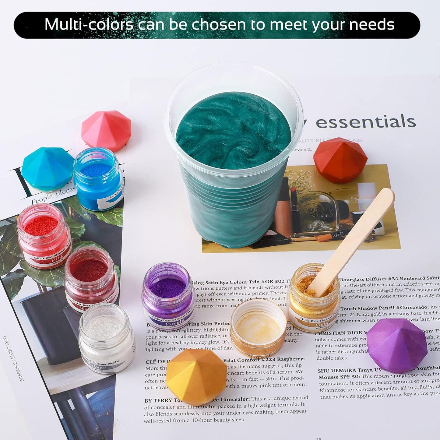 Jelife Green Edible Luster Dust - 5 Grams Food Grade Cake Dust Shimmer Powdered, Edible Metallic Powder Food Coloring for Cake Decorating, Chocolates, Fondant, Drinks, Painting & More, Vegan