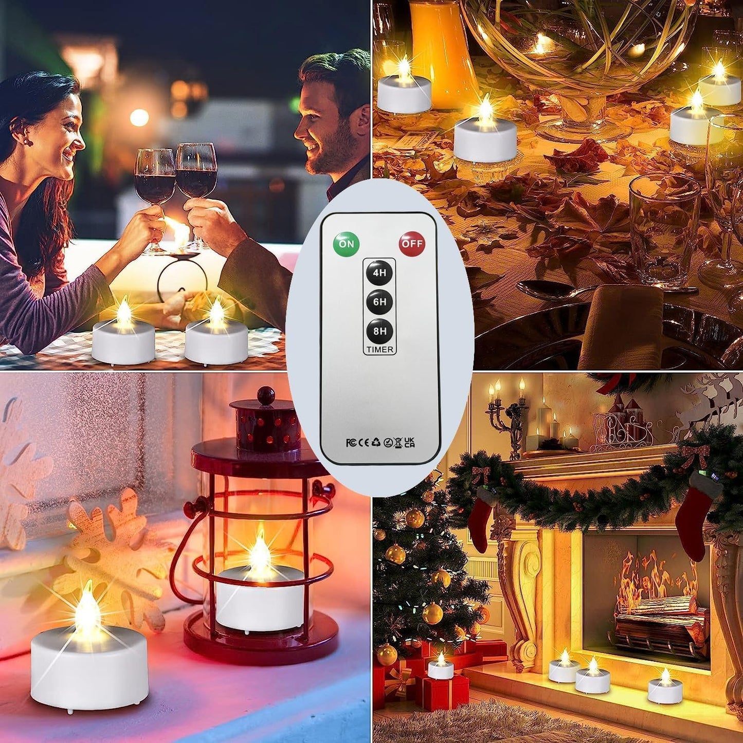 LED Tea Light Candles with Remote Control,Flickering Flameless Candle,Long Lasting 400+Hours,Battery Operated,with Timer for Home Decoration Seasonal &Festival Celebration WarmWhite (12pcs)