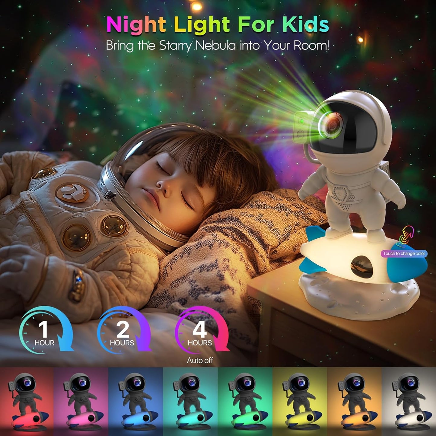 Astronaut Galaxy Projector for Bedroom, Star Projector Galaxy Light with App & Remote Control, White Noises, Bluetooth Speaker, Rocket Night Light for Kids, Ceiling, Gifts, Room Decor