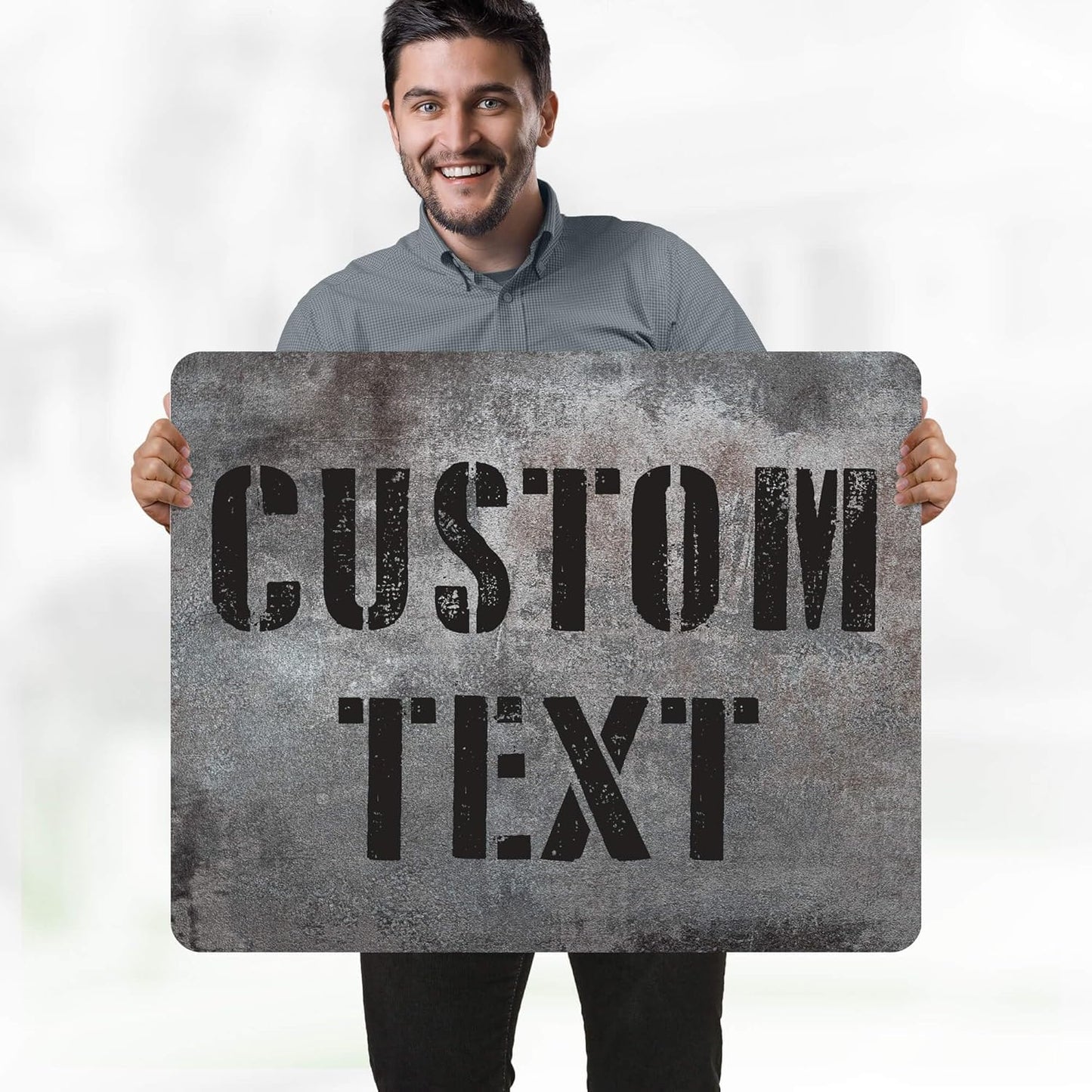 Custom Sign, Custom Street Sign, 11 Font Colors, 13 Font Styles, 4 Hole Options, 22 Sizes, 24x30 Inches, Rust Free DiBound, Fade Resistant, Made in USA by My Sign Center (Grunge Metal)