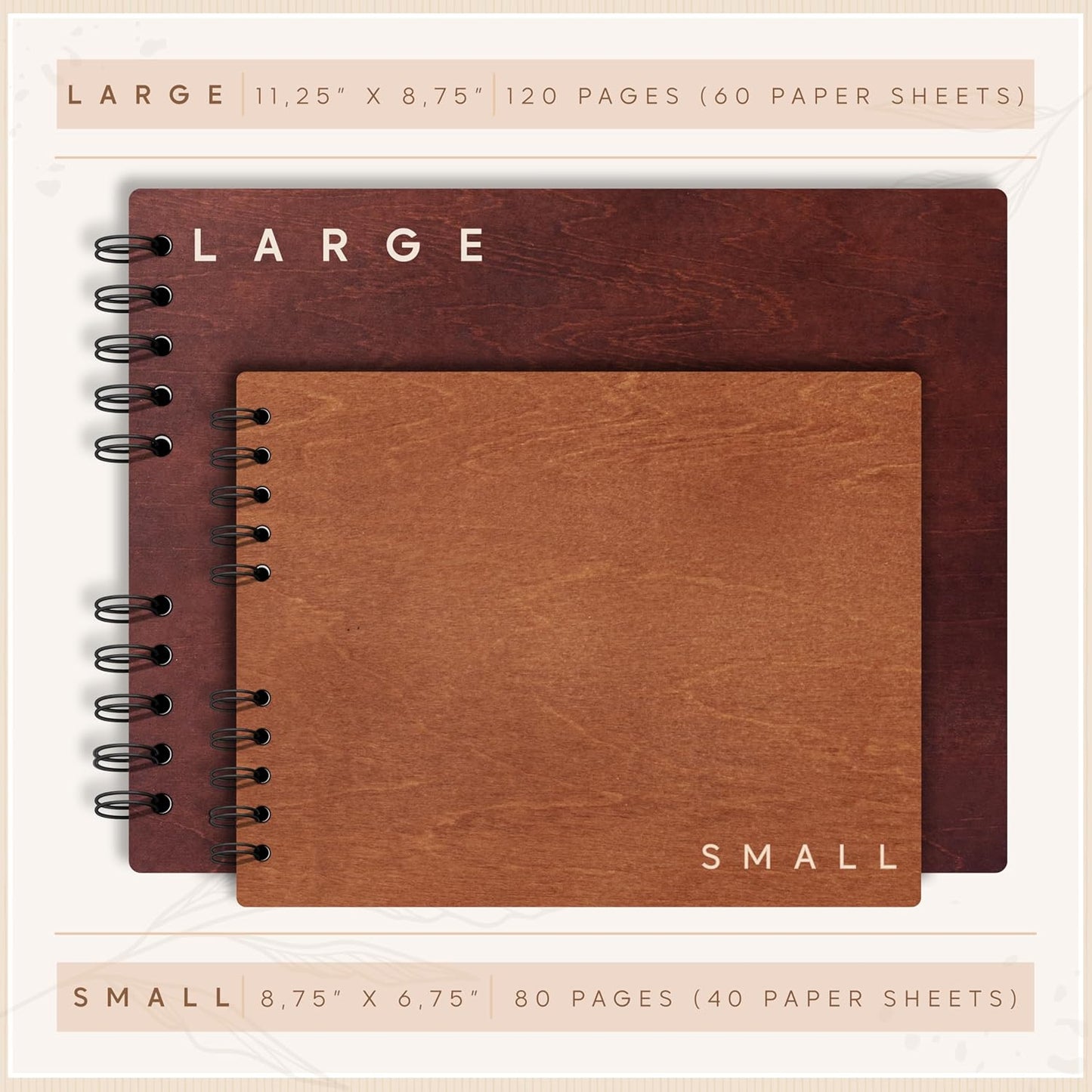 Personalized Wood Wedding Guest Book - 5 Colors/Finishings, 2 Sizes, 12 Designs - Wood Wedding Decorations, Guest Book Signs for Wedding Reception (DESIGN 6)