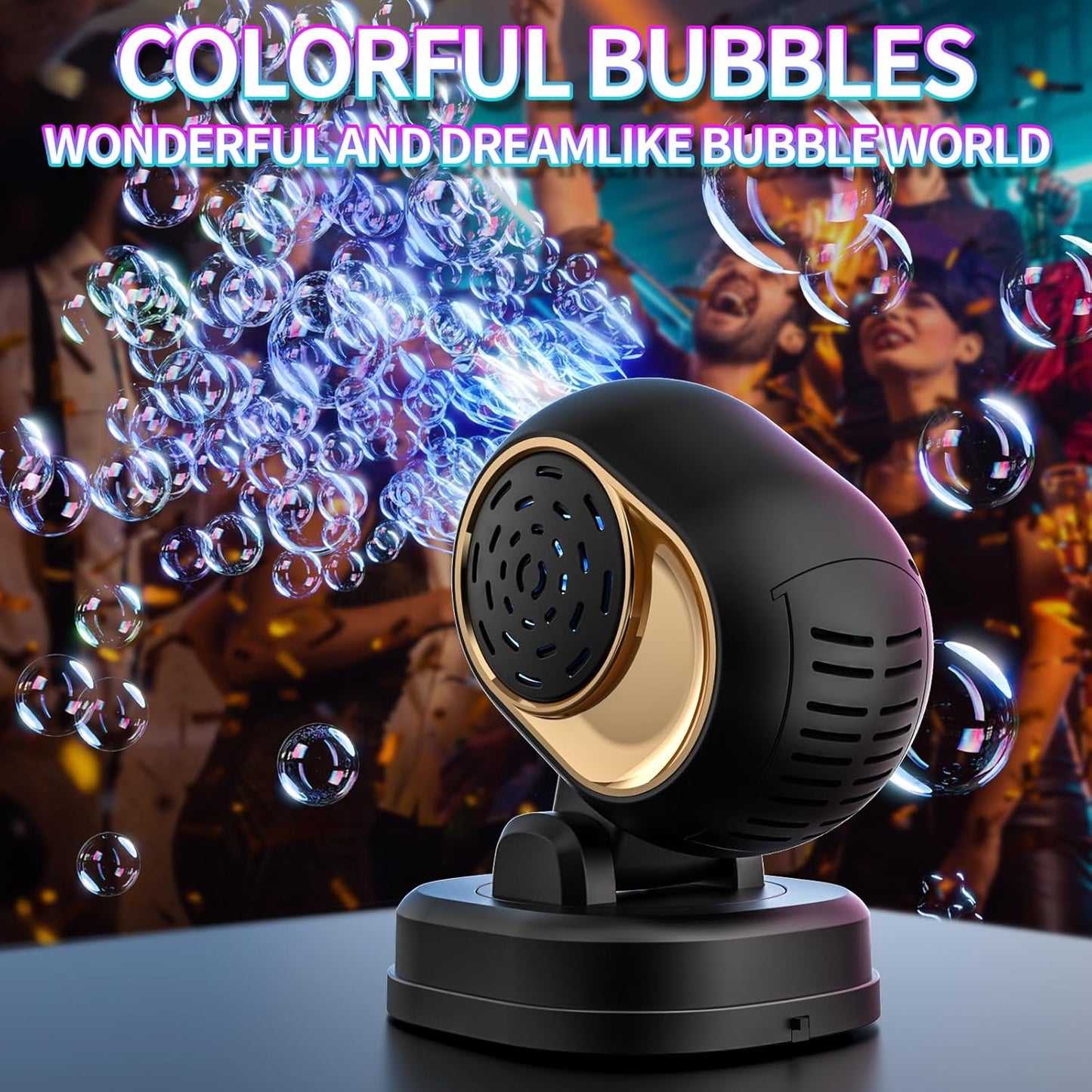 BOMOCO Bubble Machine Battery Operated Durable Bubble Blower Machine Automatic Bubble Machines for Kids Toddlers Parties Wedding Birthday Summer Outdoor Indoor Beach Halloween Favors, Black