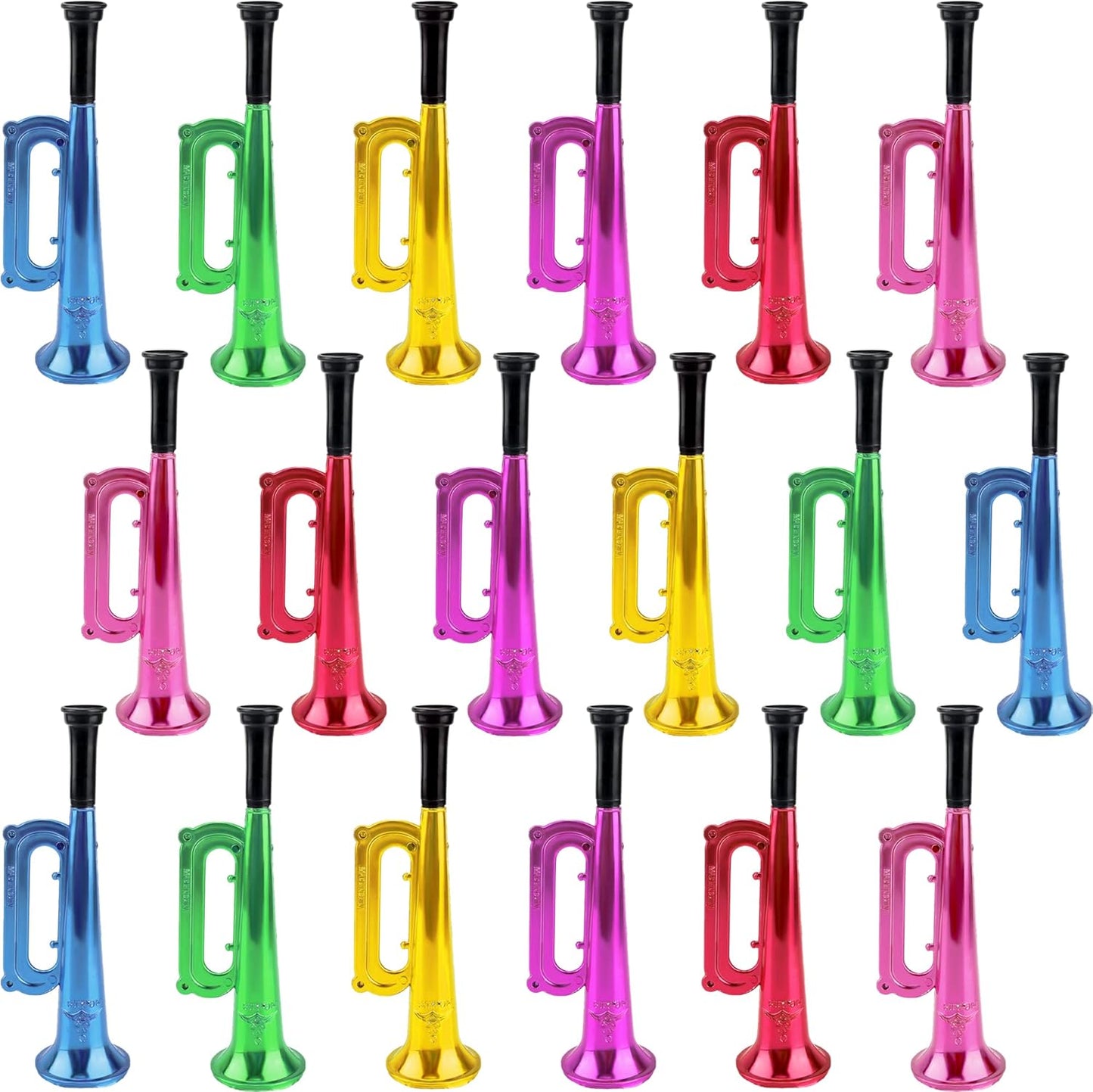 18 Pack 7 Inch Kid Trumpet Instrument Mini Trumpet Toys Kids Horn Musical Instruments Musical Educational Toys for Kids Parties and Events Cool Birthday Party Favors